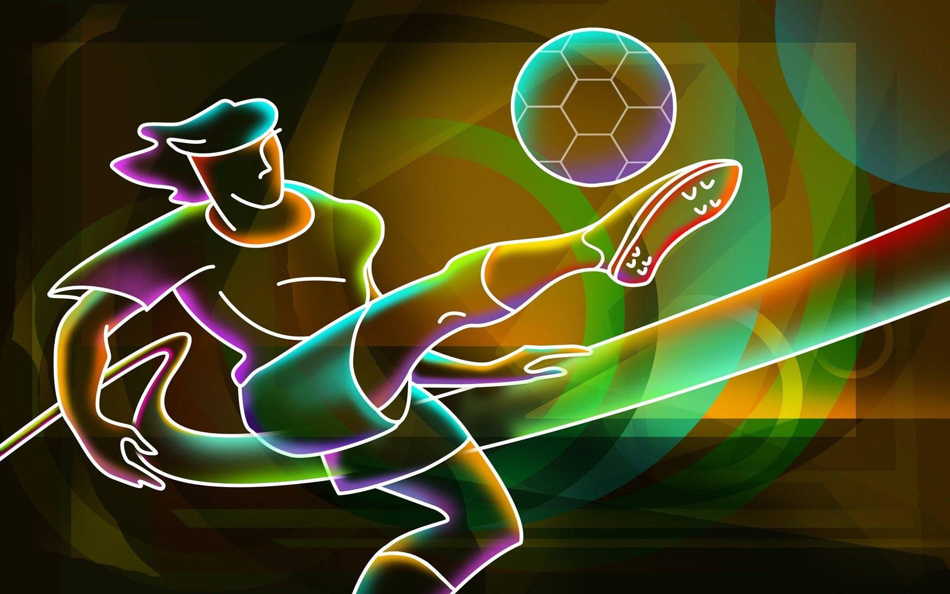Cool Soccer Player Rainbow LED — 1920x1200 wallpaper
