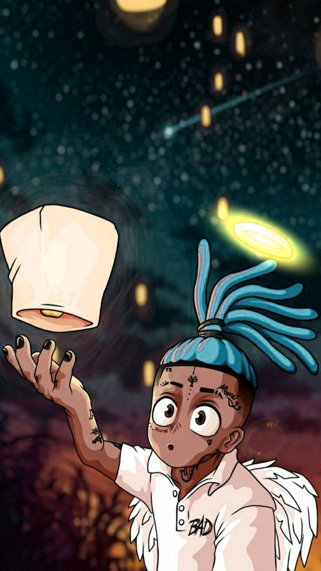 Cool Xxxtentacion Holding A Lantern — 1080x1920 wallpaper