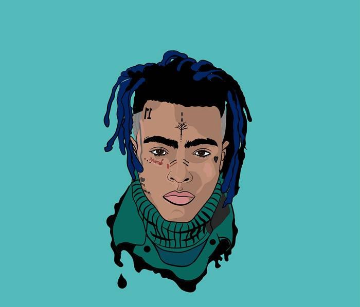 Cool Xxxtentacion In Blue Green Backdrop — 700x598 wallpaper