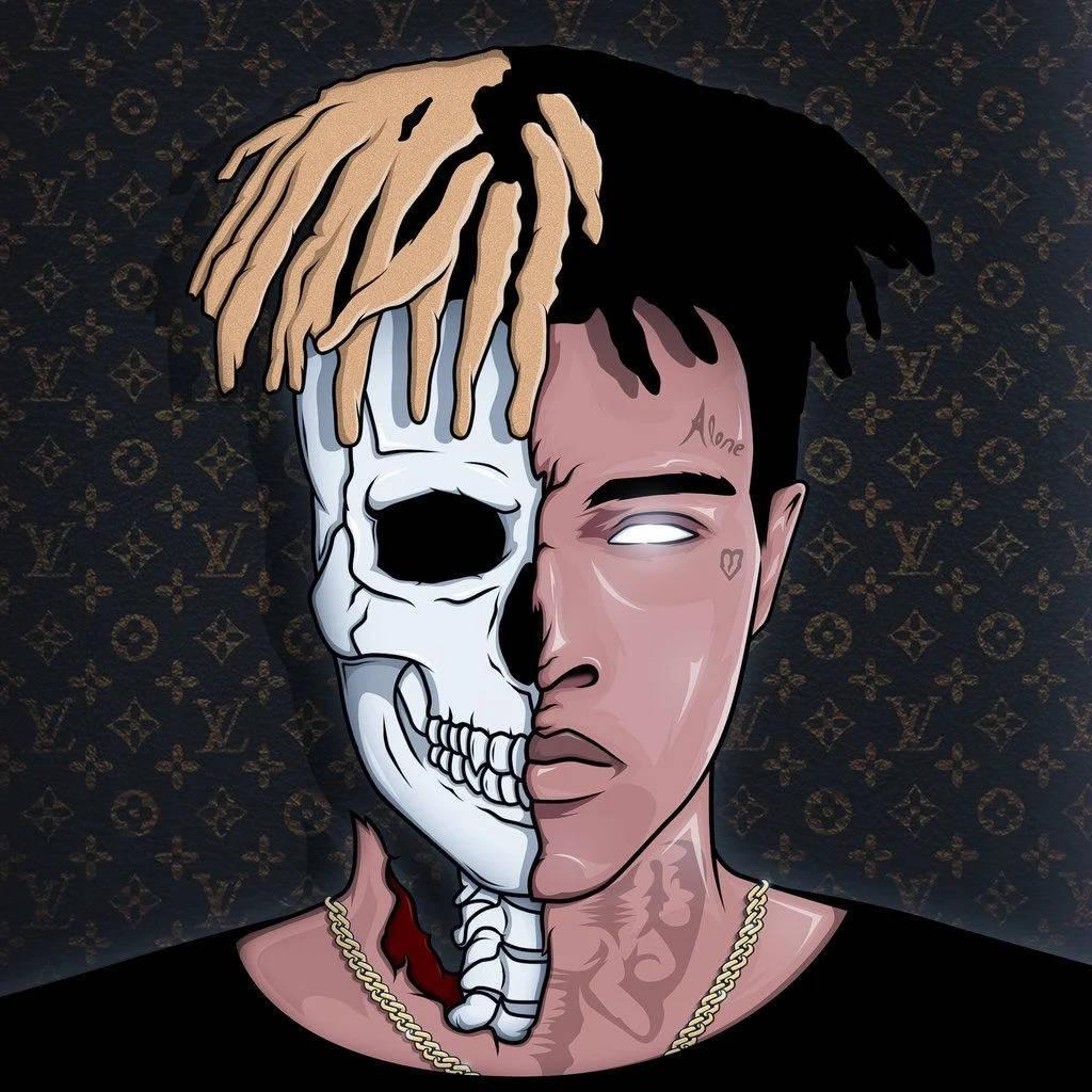 Cool Xxxtentacion With Half A Skull — 1024x1024 wallpaper
