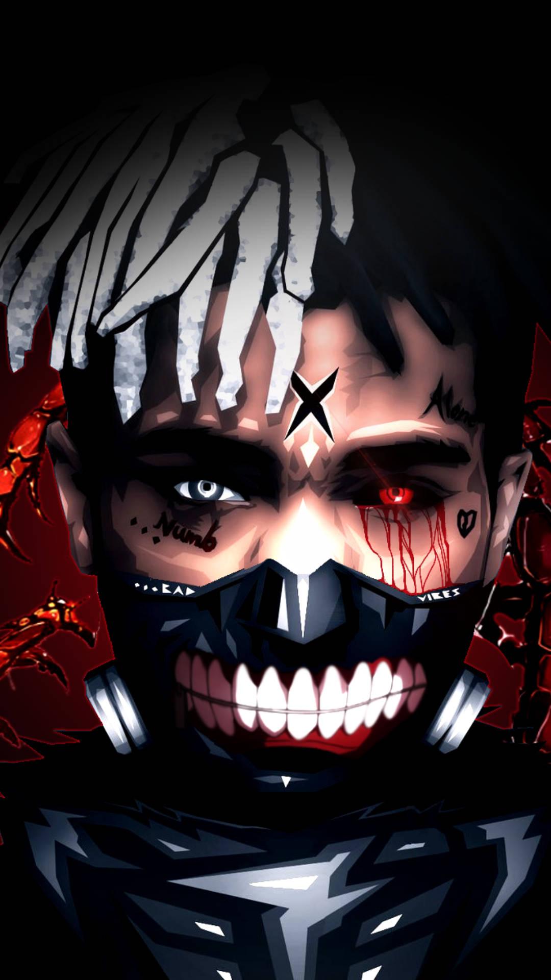 Cool Xxxtentacion With Teeth Mask — 1080x1920 wallpaper