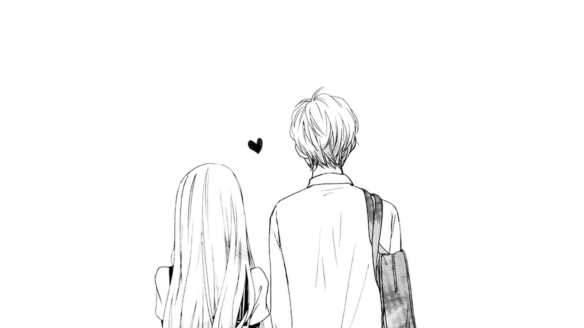 Couple Minimalistic Aesthetic Drawing — 1920x1080 wallpaper