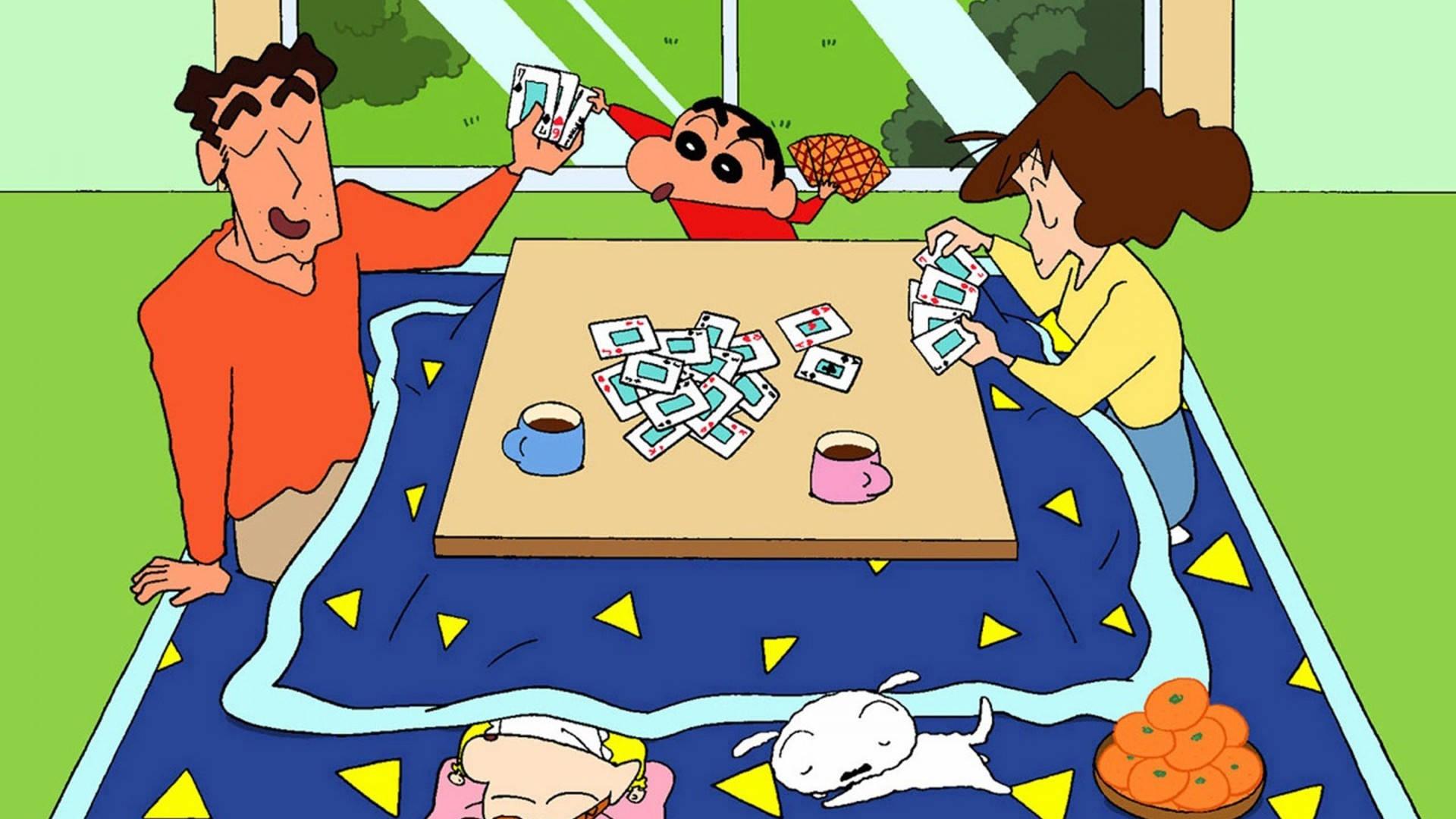 Crayon Shin Chan Family Card Game — 1920x1080 wallpaper