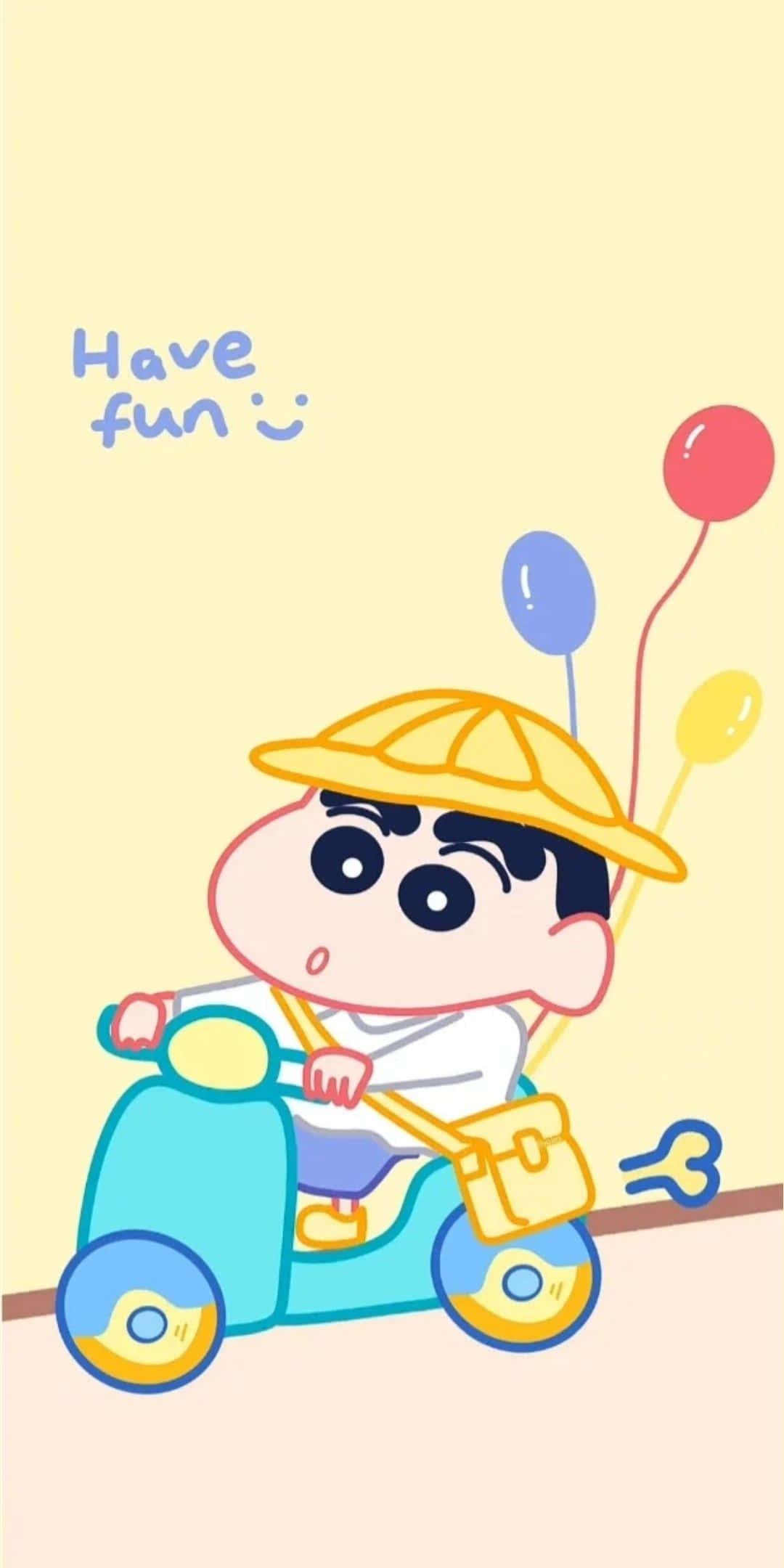 Crayon Shin Chan having a great time! — 1080x2160 wallpaper