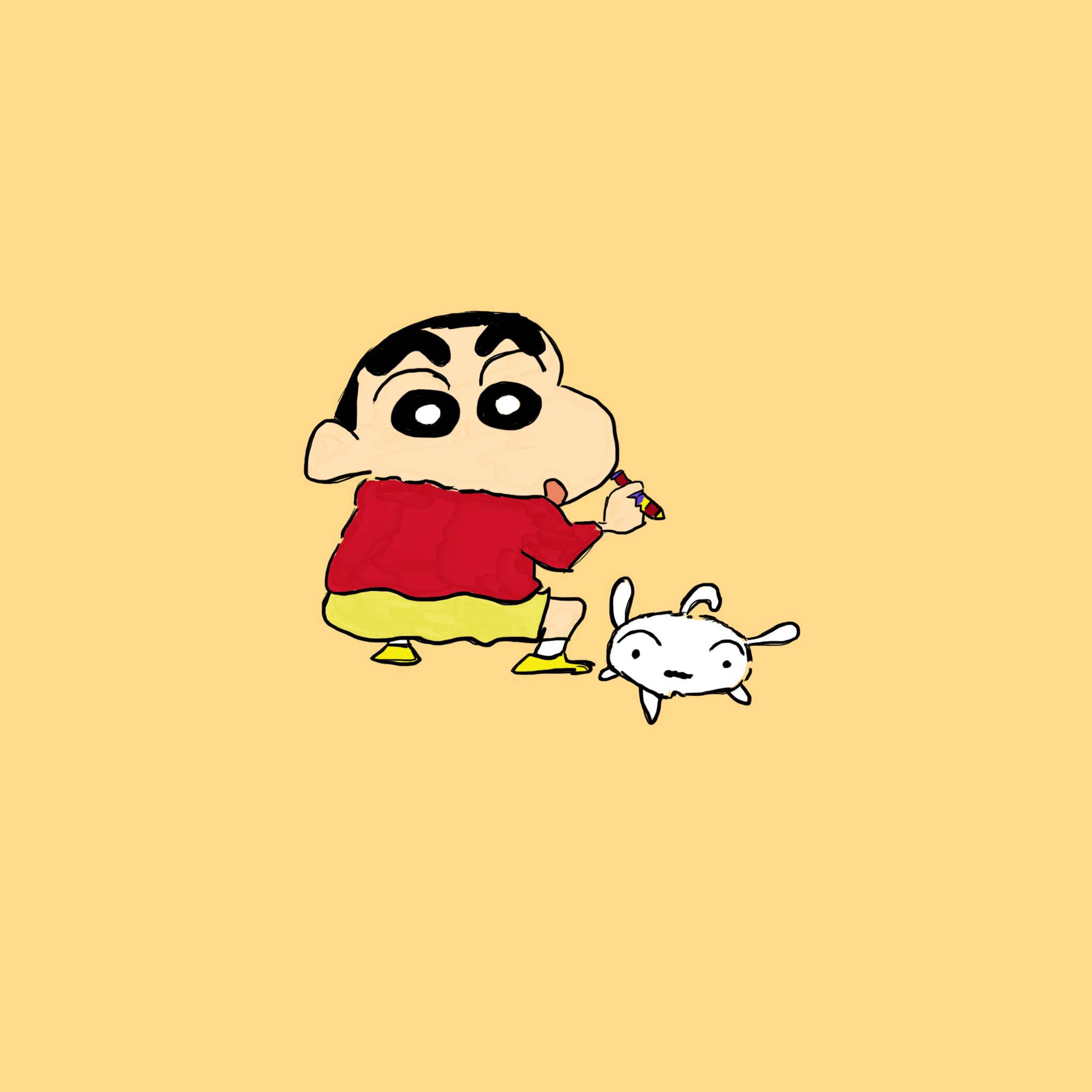 Crayon Shin Chan Shinnosuke And Dog — 2048x2048 wallpaper