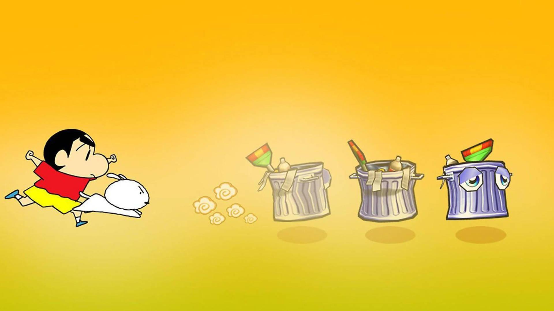 Crayon Shin Chan Shinnosuke Chasing Bin — 1920x1080 wallpaper