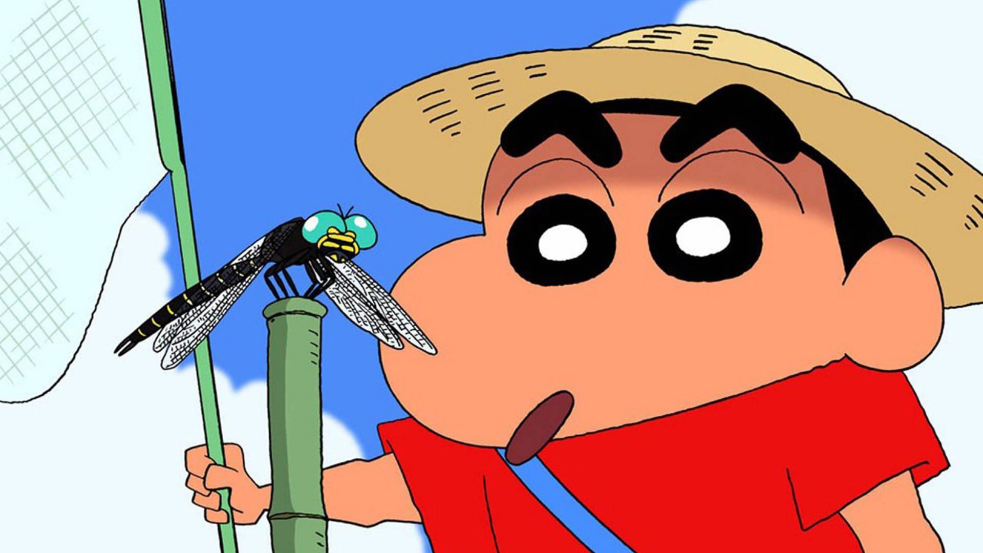 Crayon Shin Chan Shinnosuke Staring At Dragonfly — 1920x1080 wallpaper