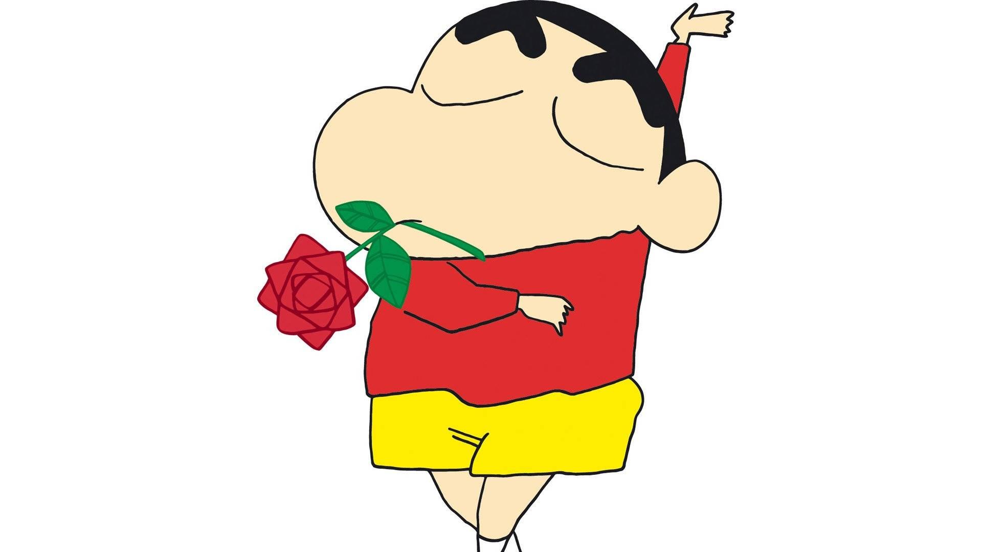Crayon Shin Chan Shinnosuke With Rose — 1920x1080 wallpaper