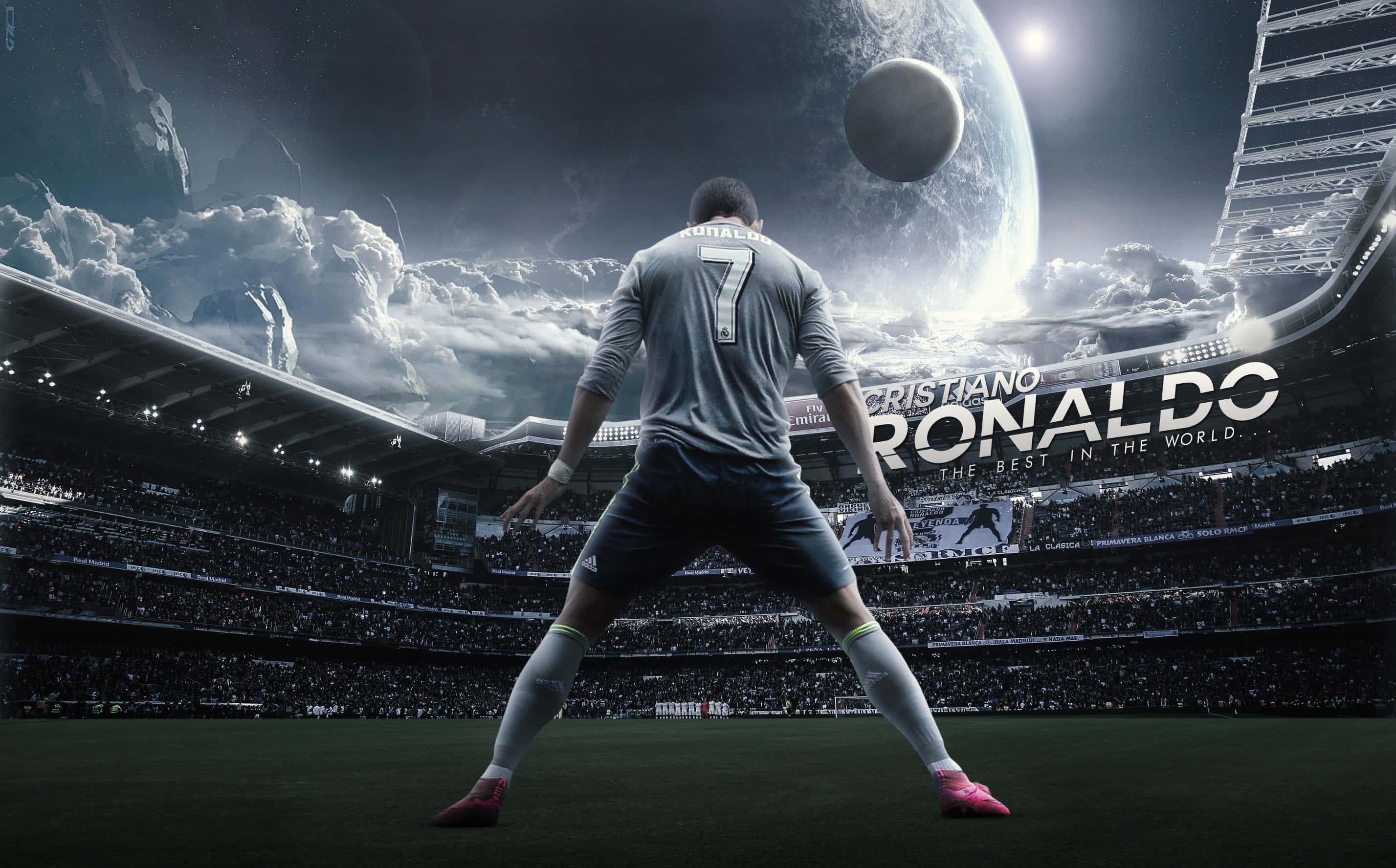 Cristiano Ronaldo celebrating a goal on the field