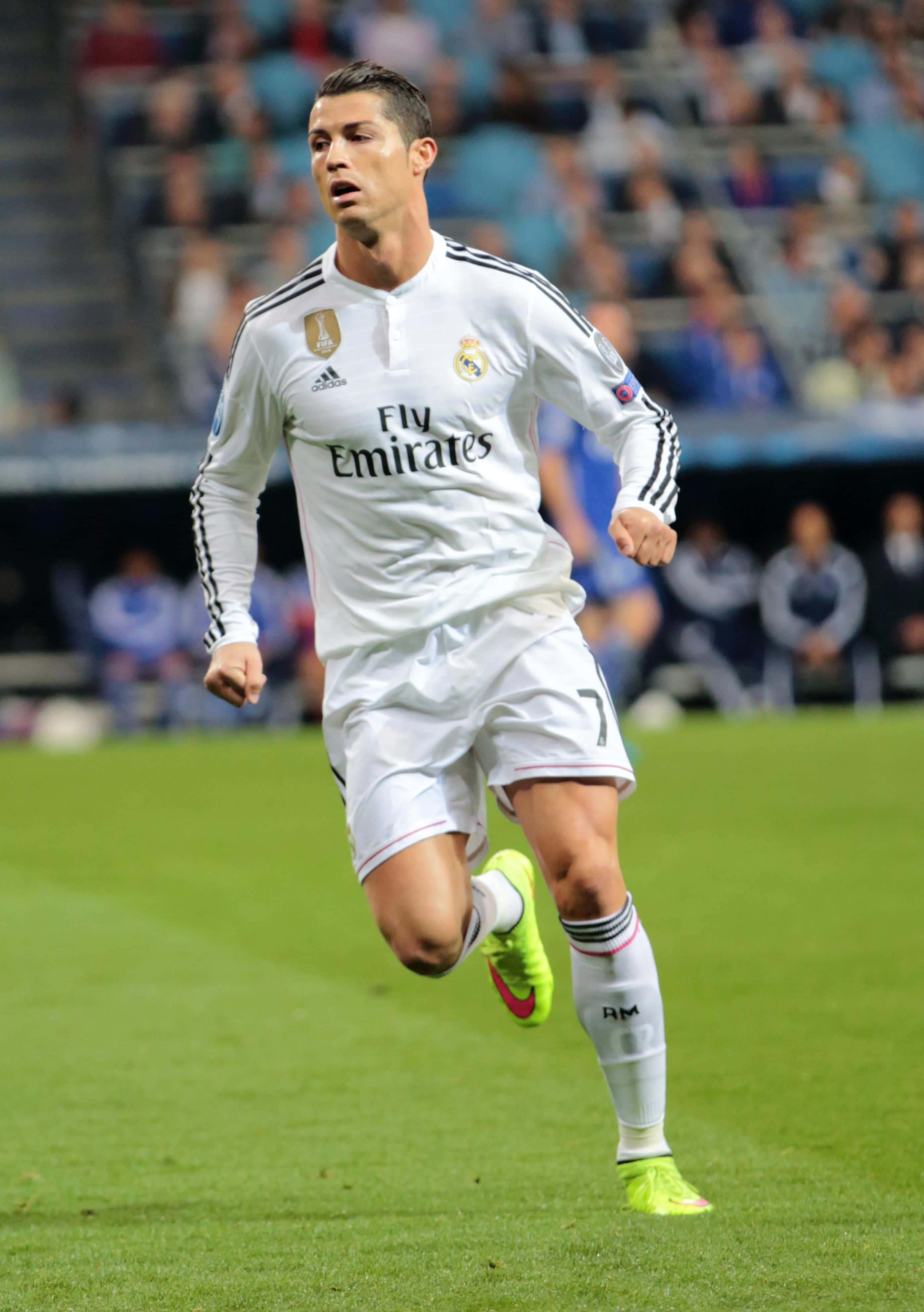 Cristiano Ronaldo in action during a football match