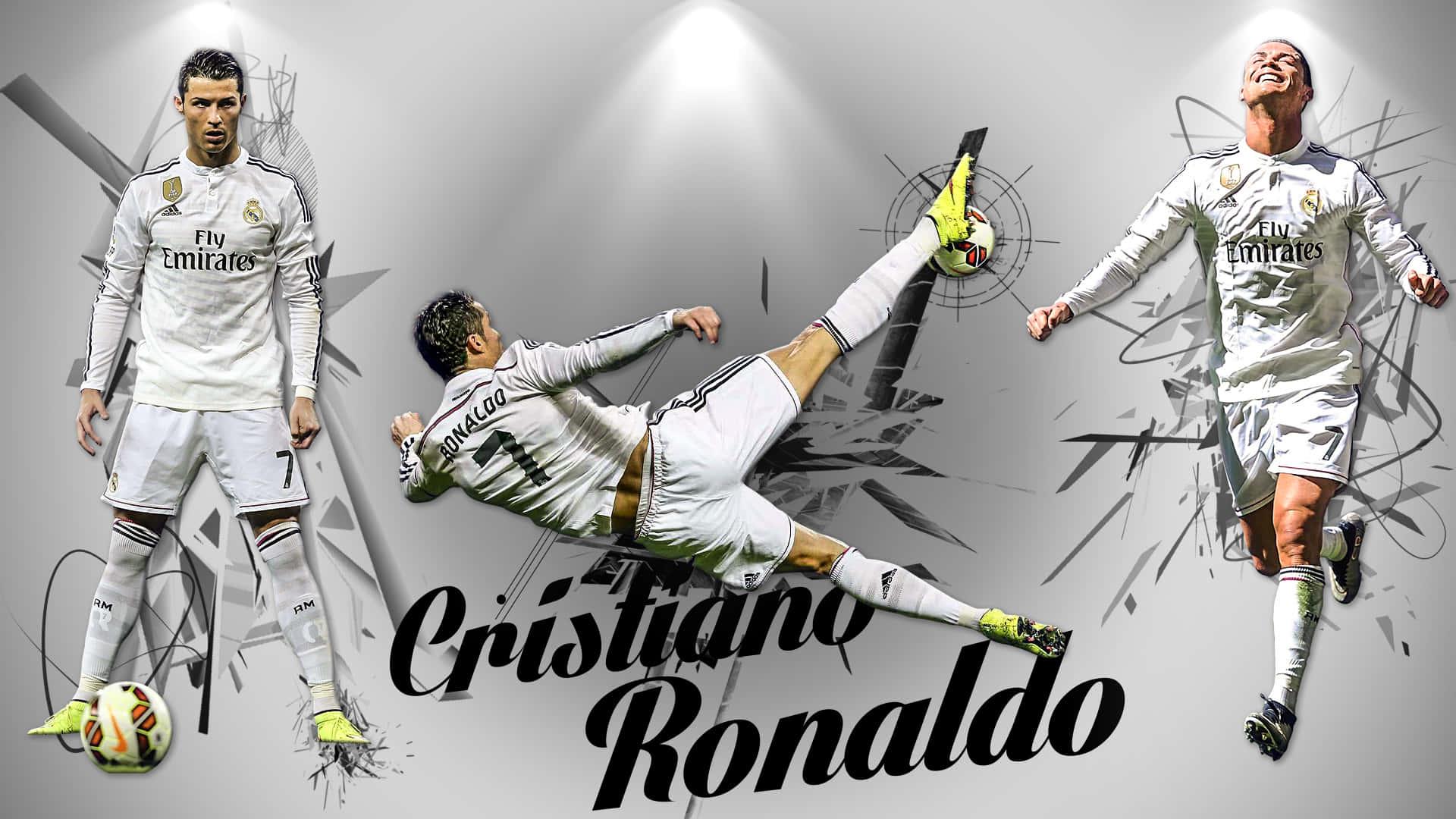 Cristiano Ronaldo in action during a football match