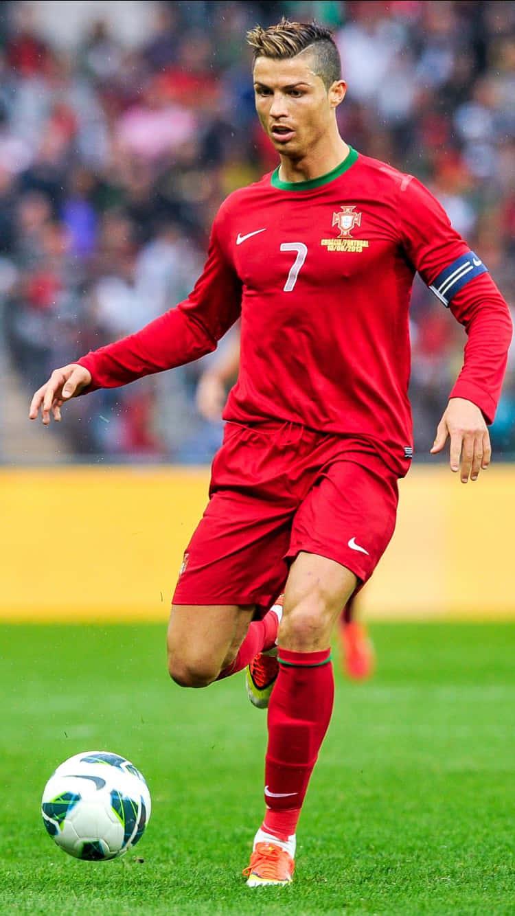 Cristiano Ronaldo in action on the field