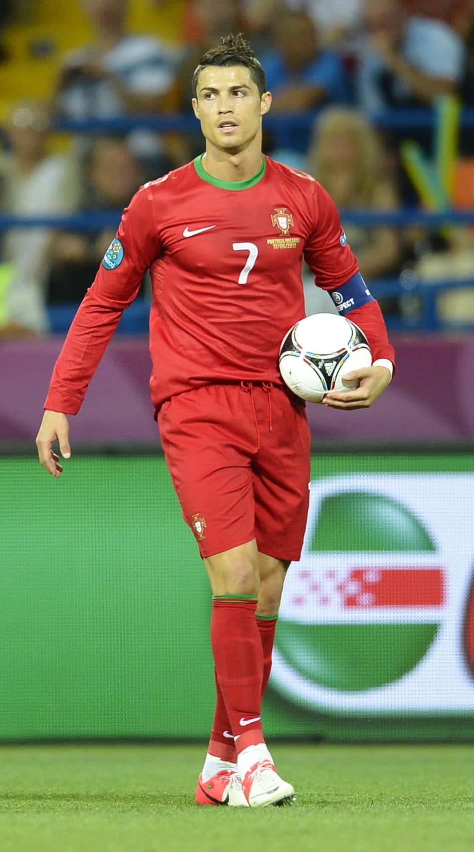 Cristiano Ronaldo in action on the field
