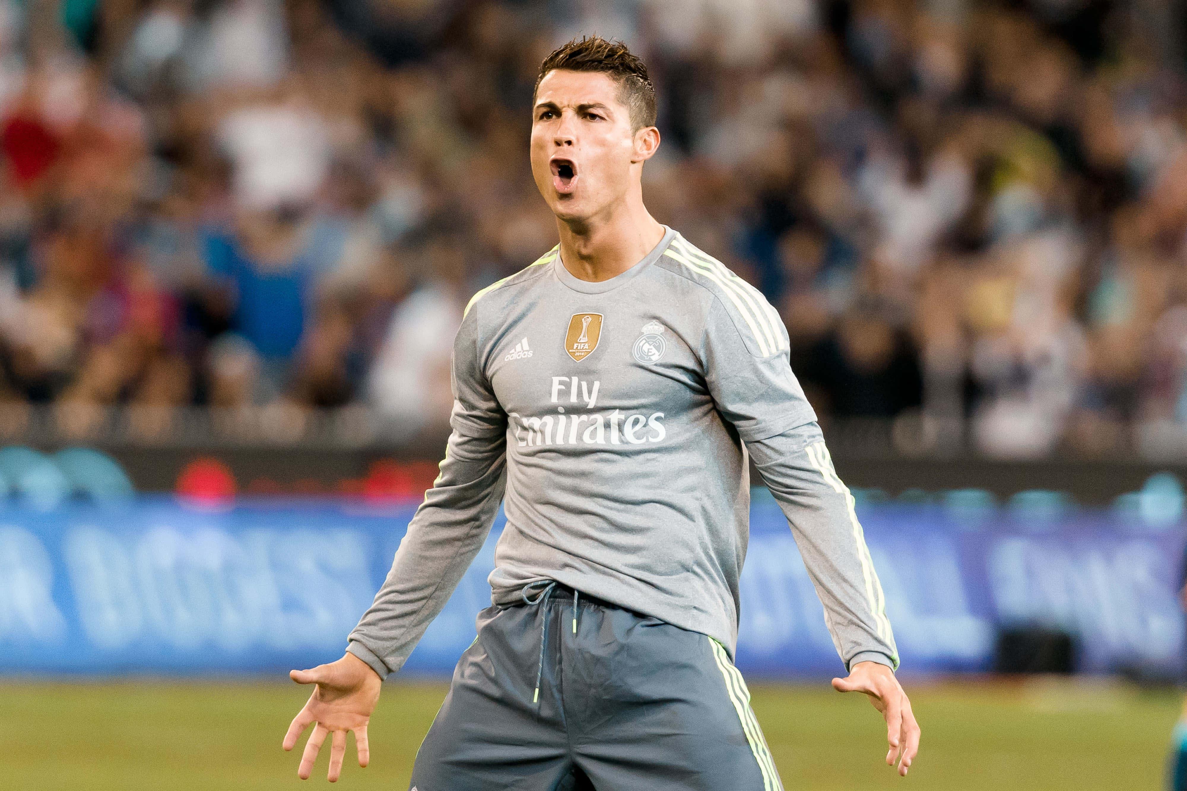 Cristiano Ronaldo in action on the football field
