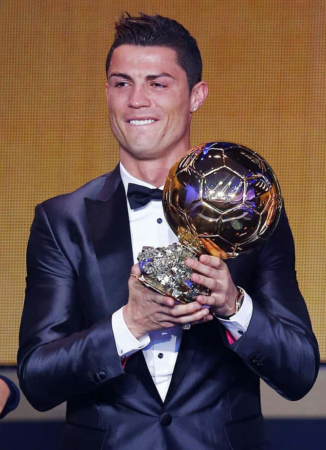 Cristiano Ronaldo in action on the football field