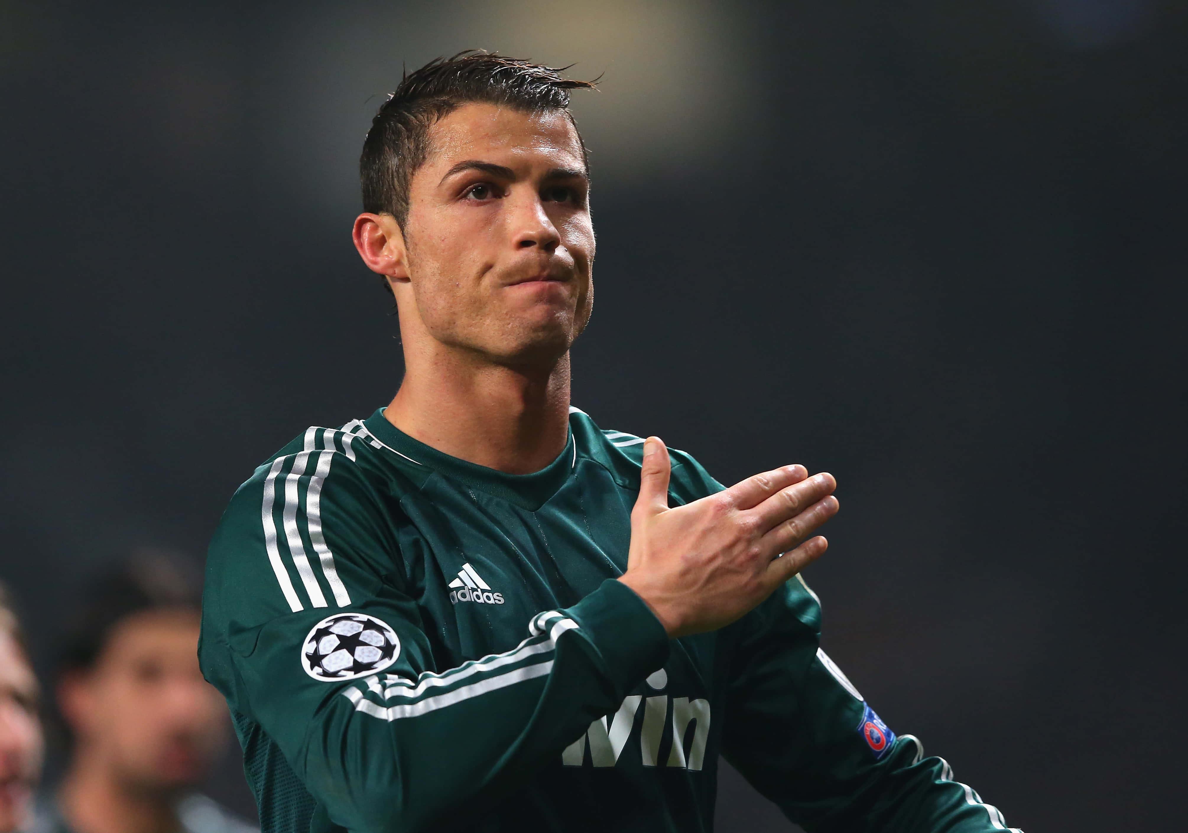 Cristiano Ronaldo in action on the soccer field
