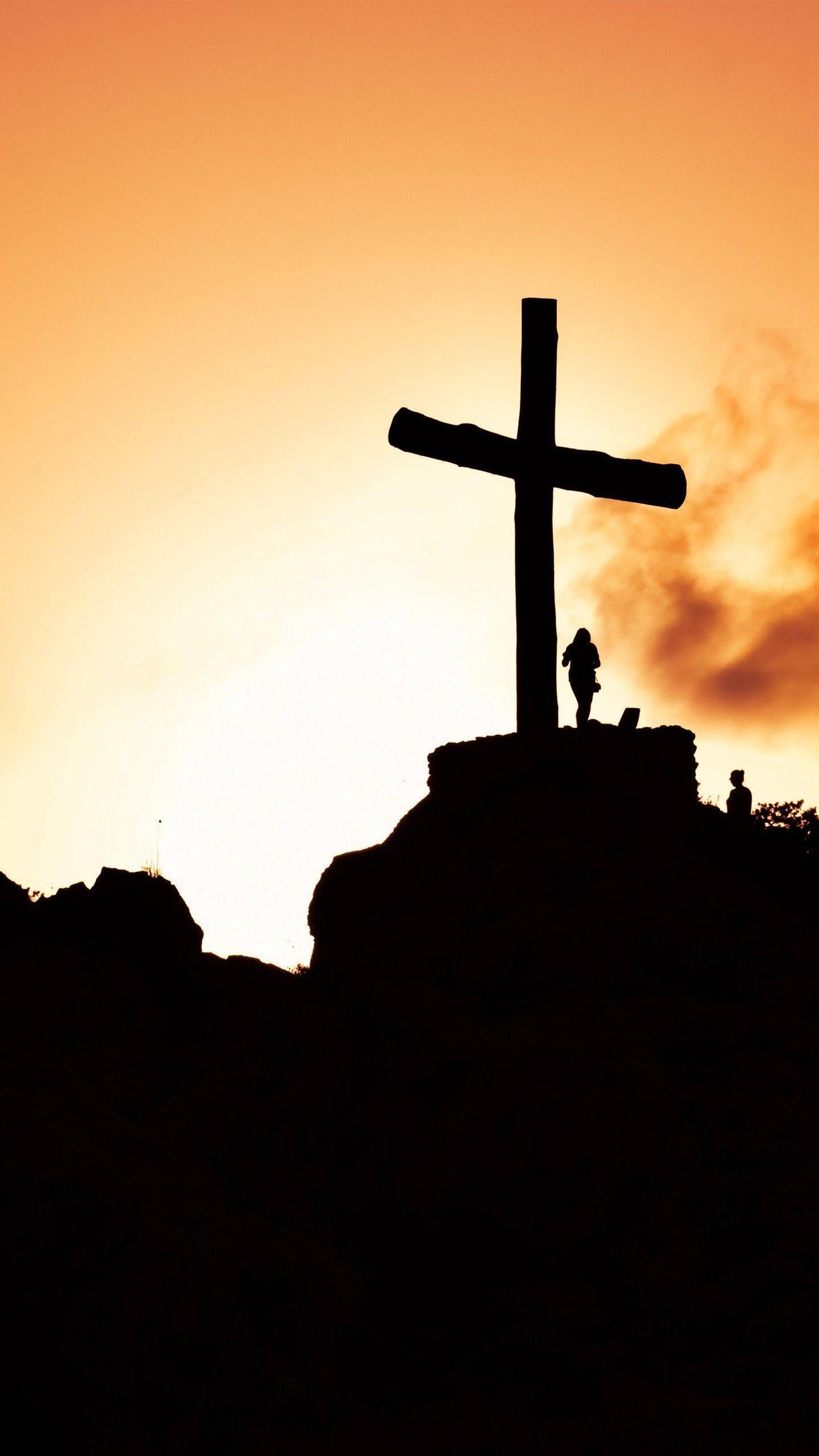 Cross On A Hill Christian Iphone — 1440x2560 wallpaper