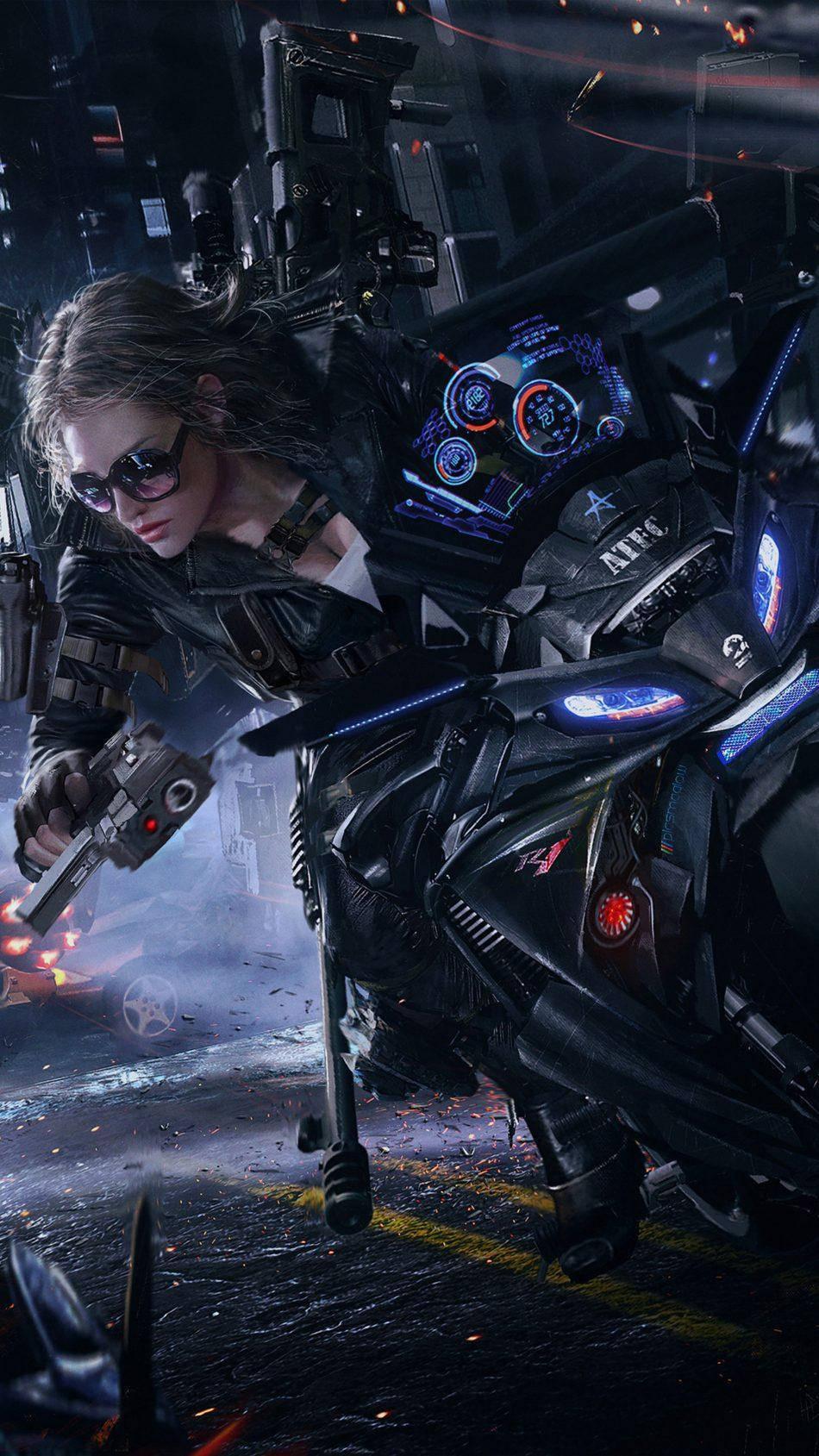 Crossfire Character 4k Bike — 950x1689 wallpaper