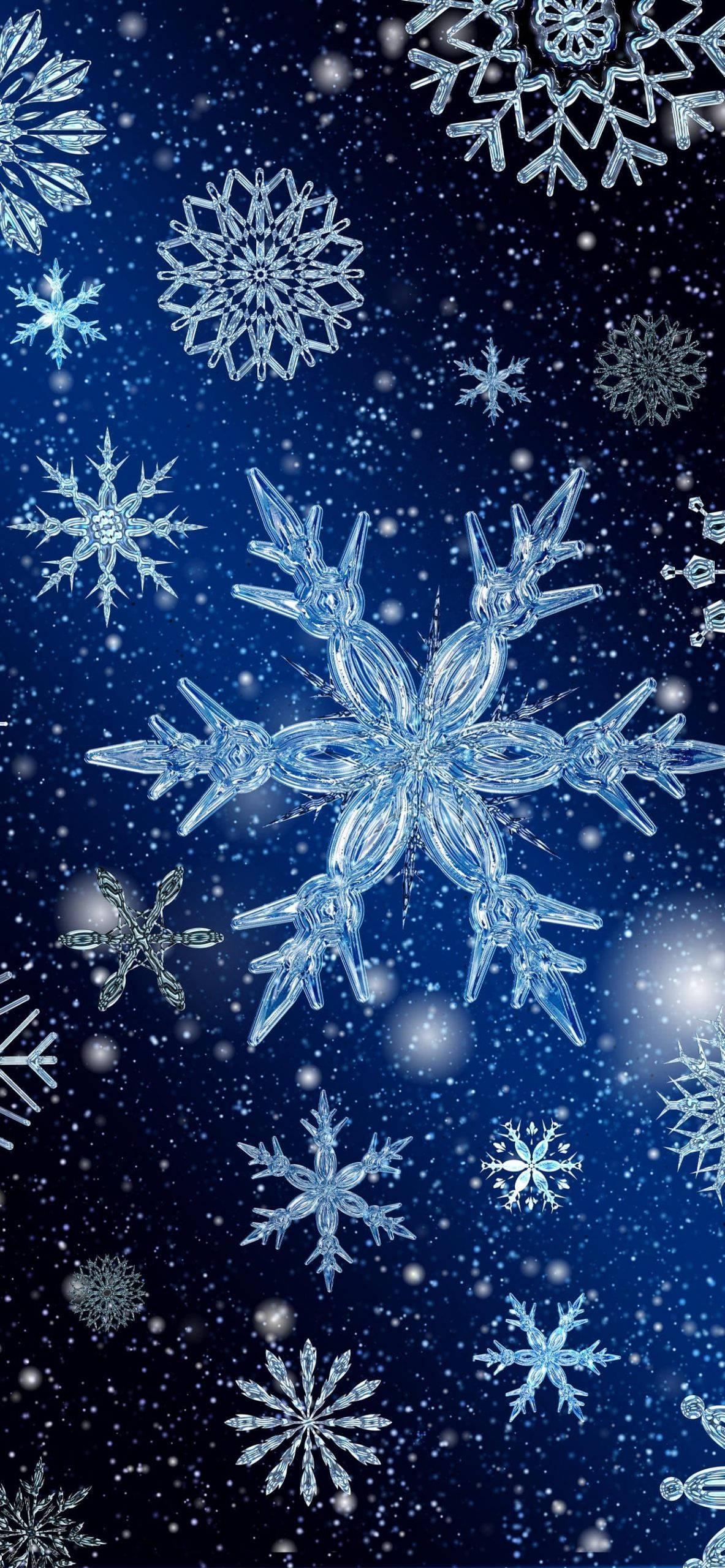 Crystal Snowflakes Winter iPhone — 1183x2560 wallpaper