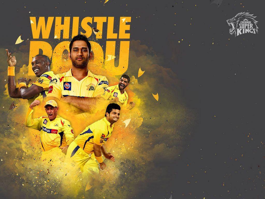 CSK Players And Whistle Podu — 1024x768 wallpaper