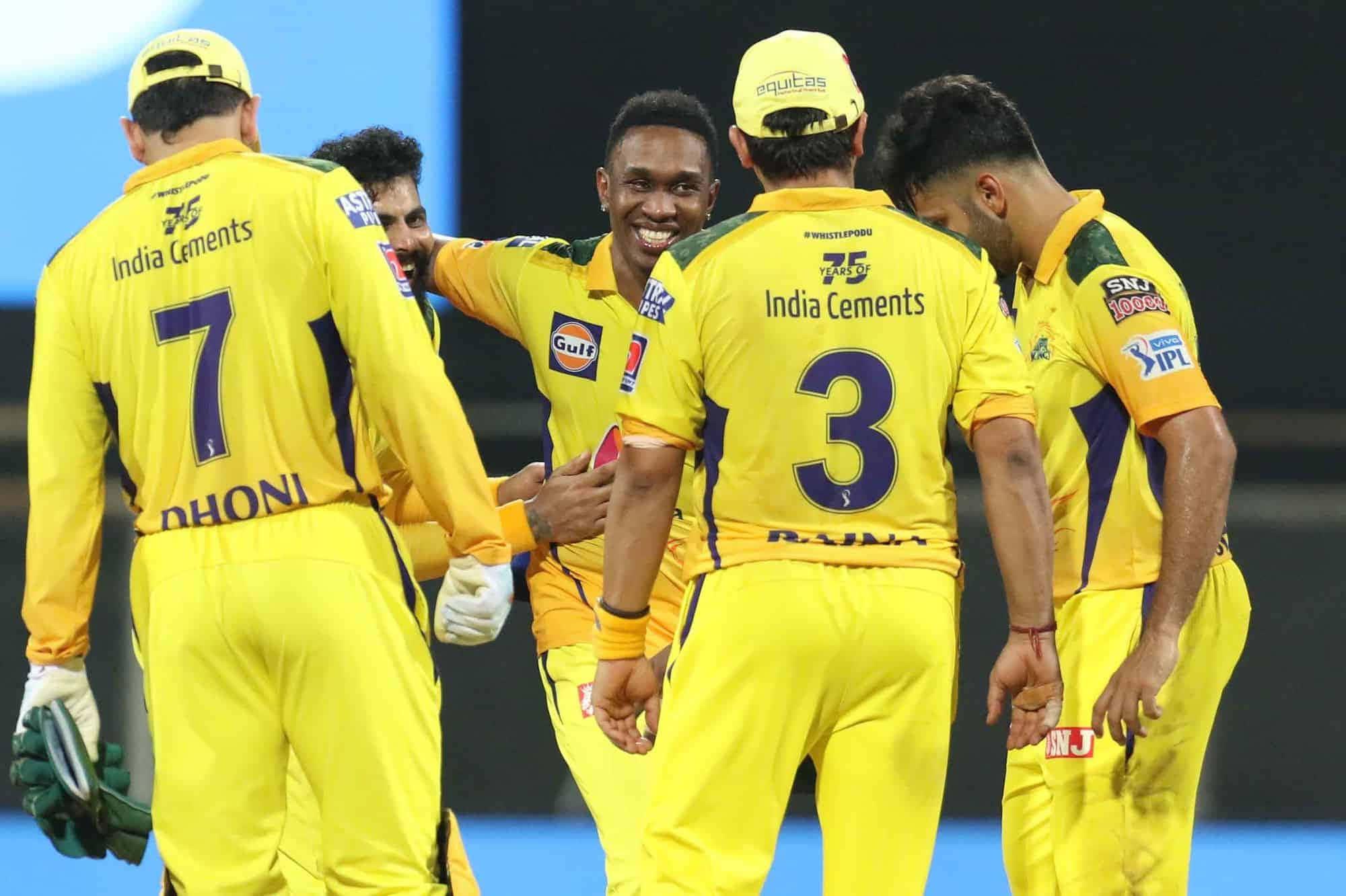 CSK team celebrating victory with their roaring gold and yellow spirit — 2000x1333 wallpaper