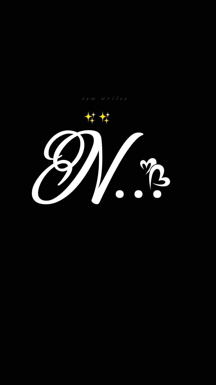 Cursive N Black — 918x1632 wallpaper