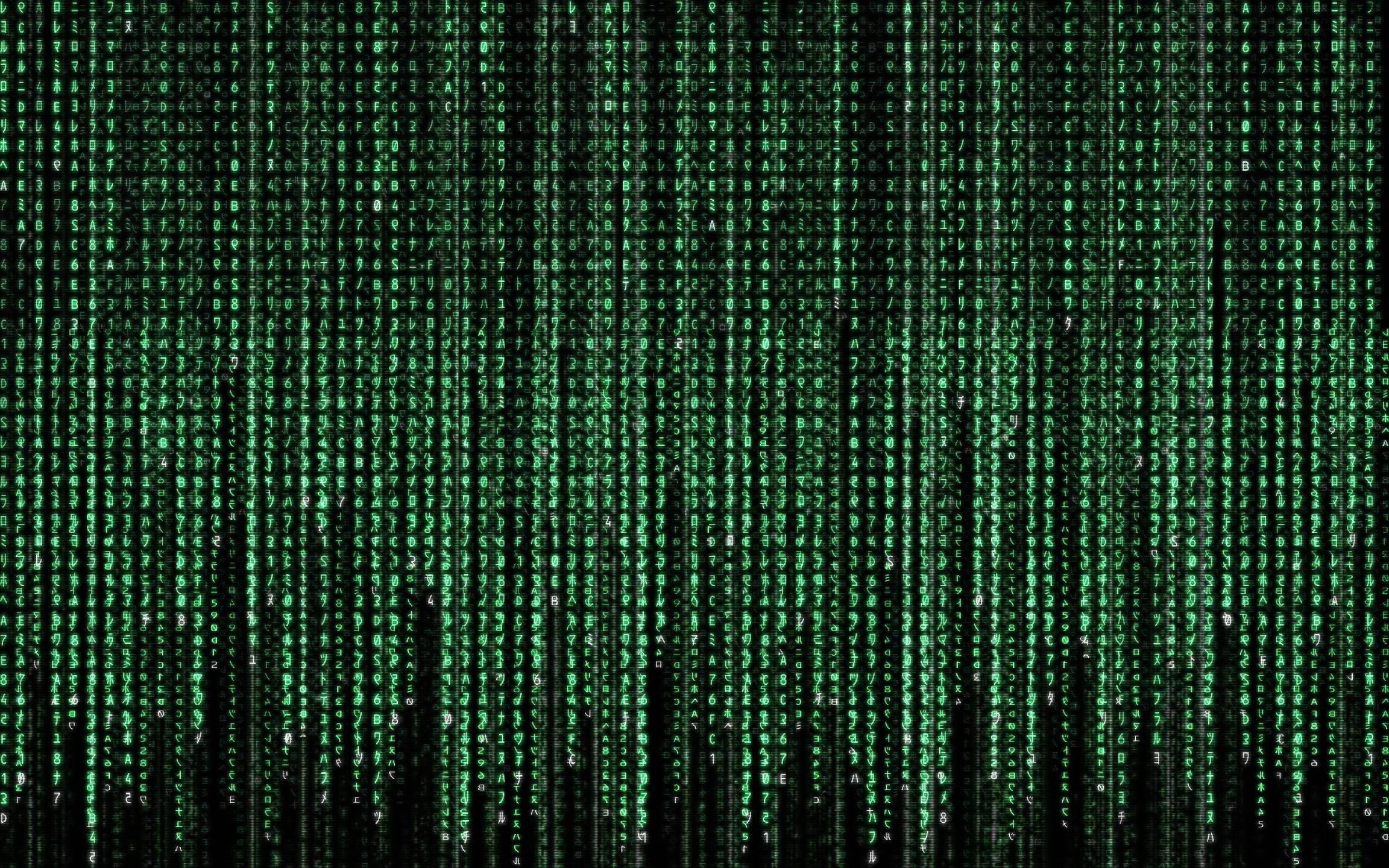 Curtain of Hacker Codes — 2304x1440 wallpaper