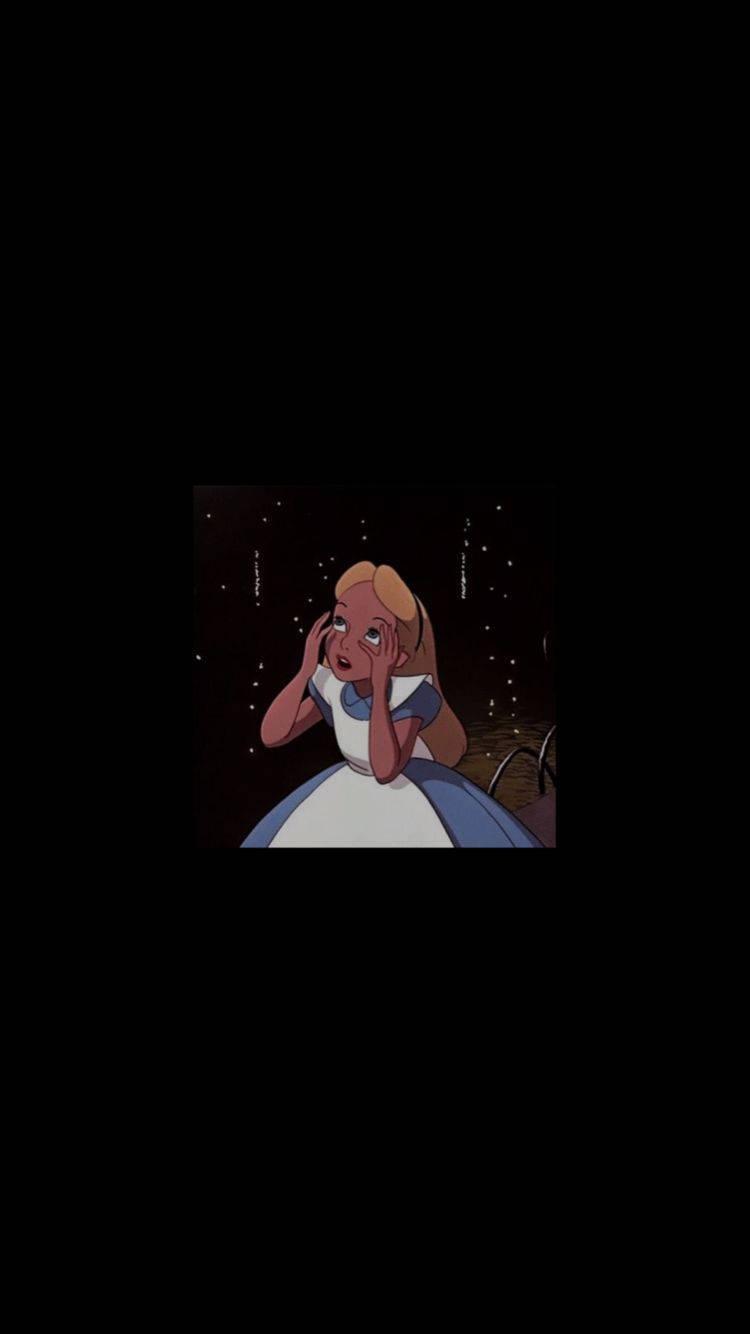 Cute Aesthetic Cartoon Alice In Wonderland — 750x1334 wallpaper