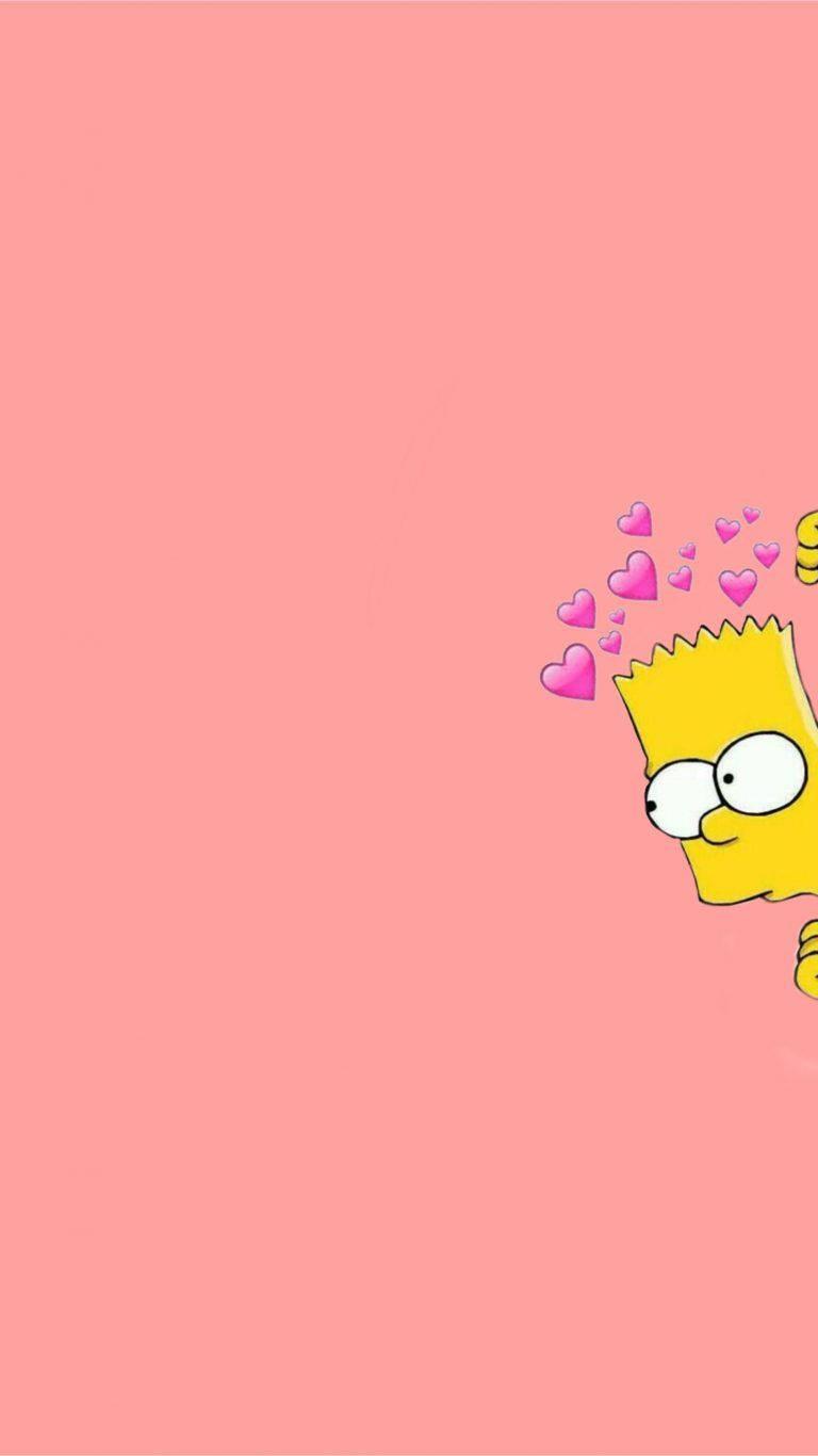 Cute Aesthetic Cartoon Bart Simpson — 768x1366 wallpaper