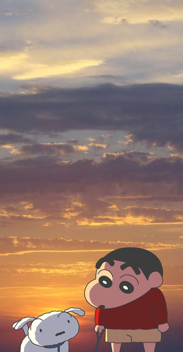 Cute Aesthetic Cartoon Crayon Shin-chan — 736x1415 wallpaper