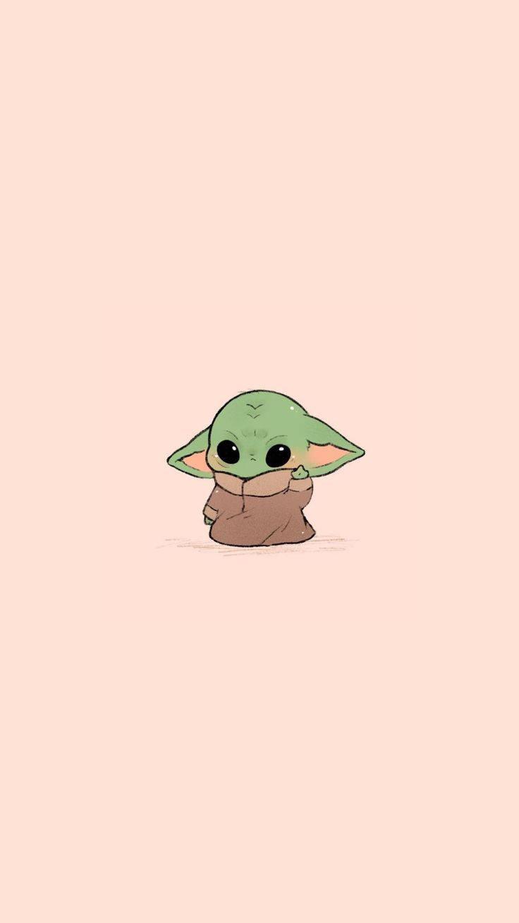 Cute Aesthetic Cartoon Grogu The Mandalorian — 736x1308 wallpaper