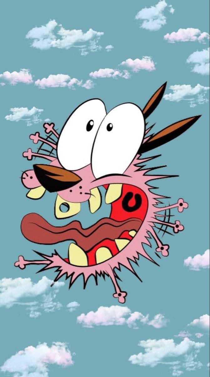 Cute Aesthetic Cartoon Scared Courage — 671x1200 wallpaper