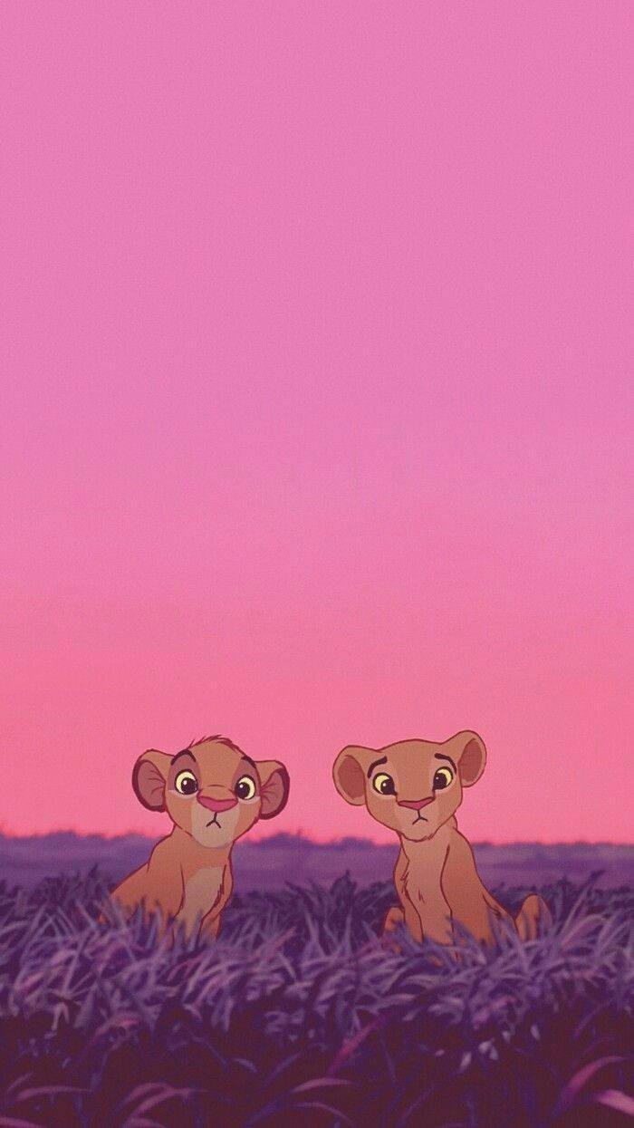 Cute Aesthetic Cartoon Simba And Nala — 700x1245 wallpaper
