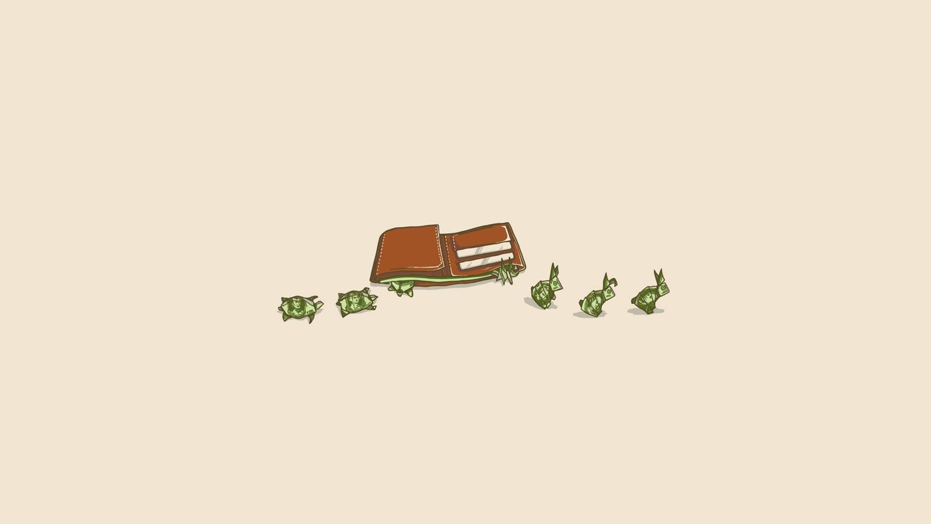 Cute Aesthetic Money Leaving Wallet — 1920x1080 wallpaper