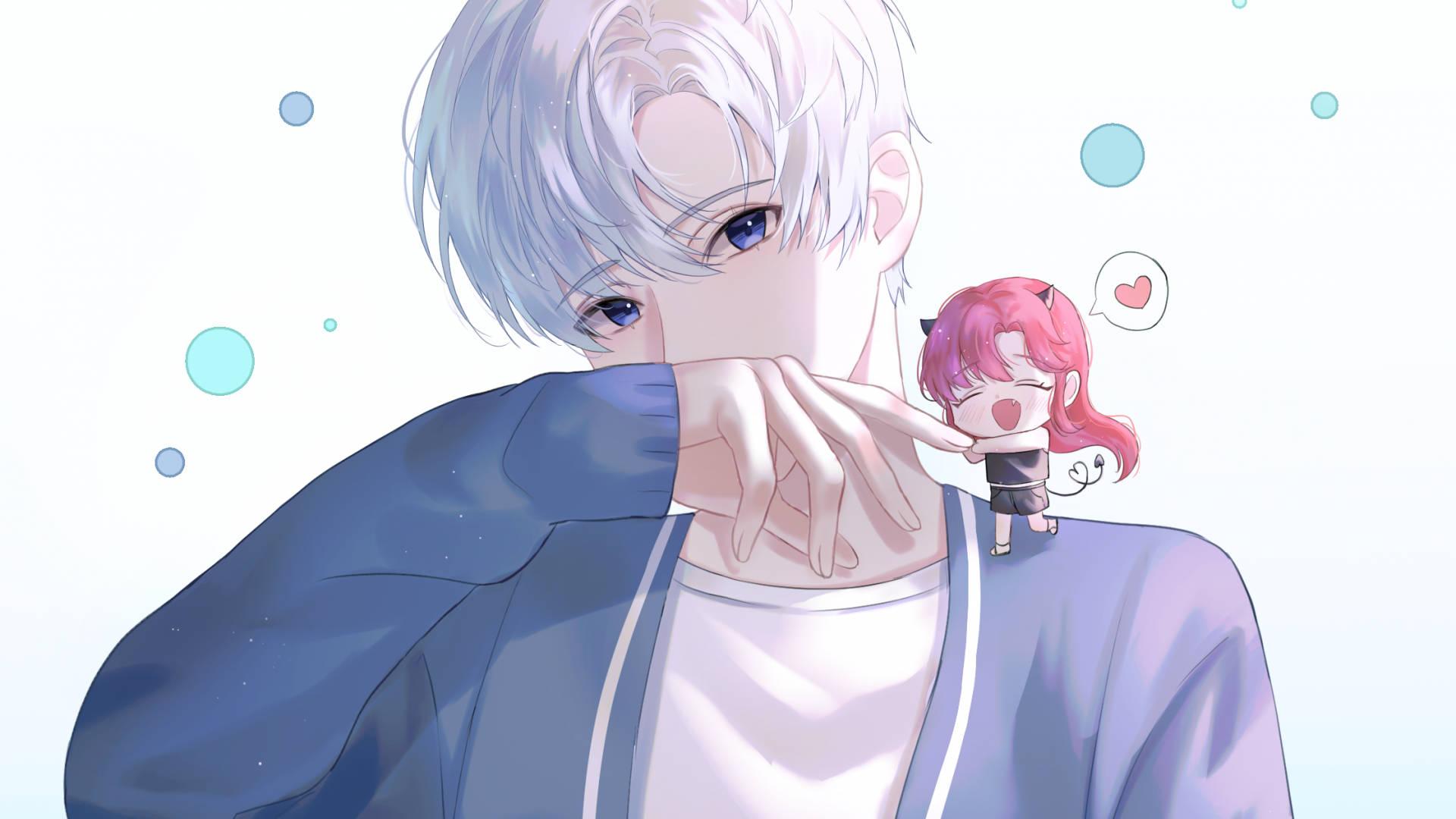 Cute Anime Boy With Little Girl — 1920x1080 wallpaper
