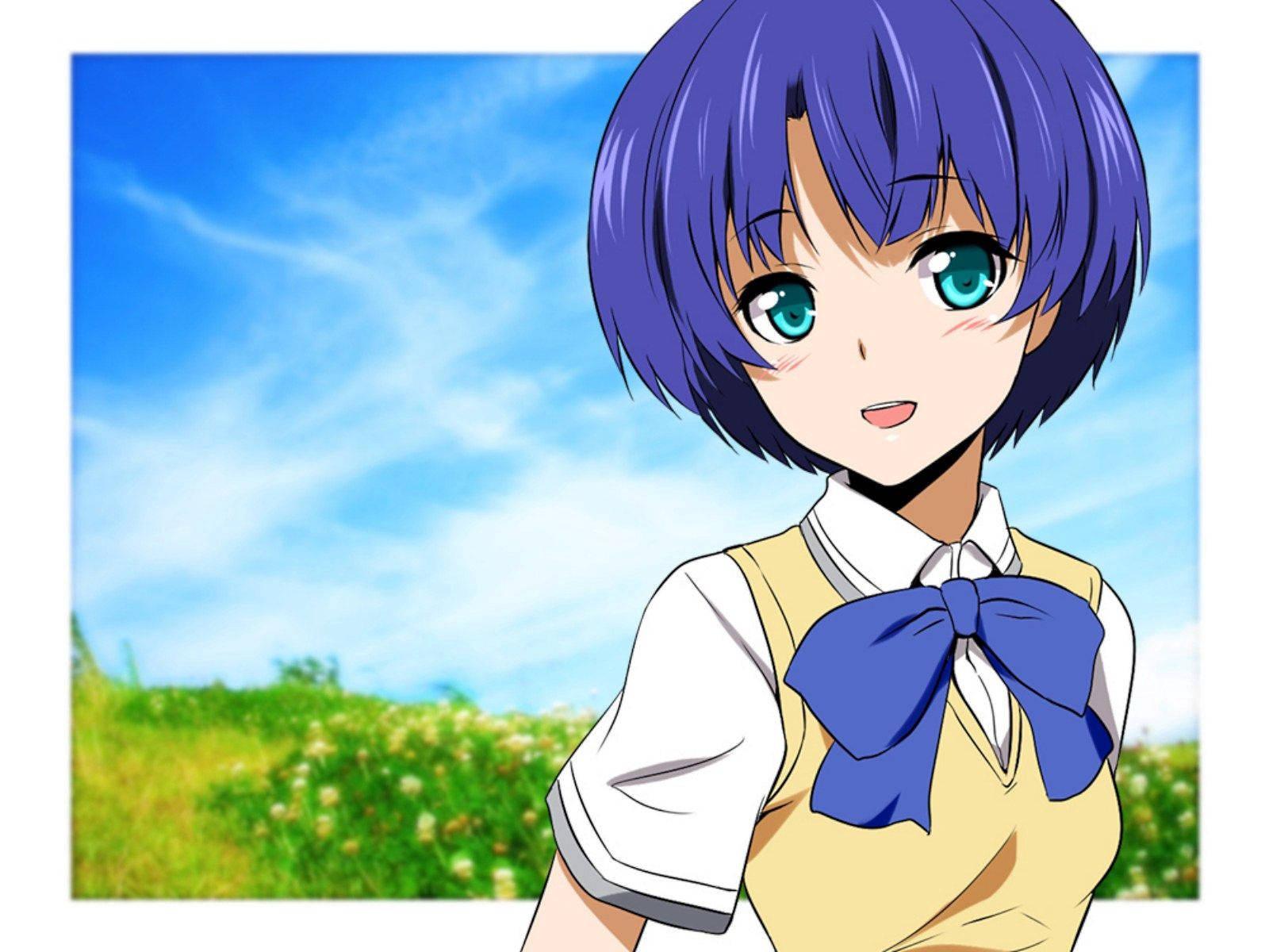 Cute Anime Girl In The Field — 1600x1200 wallpaper