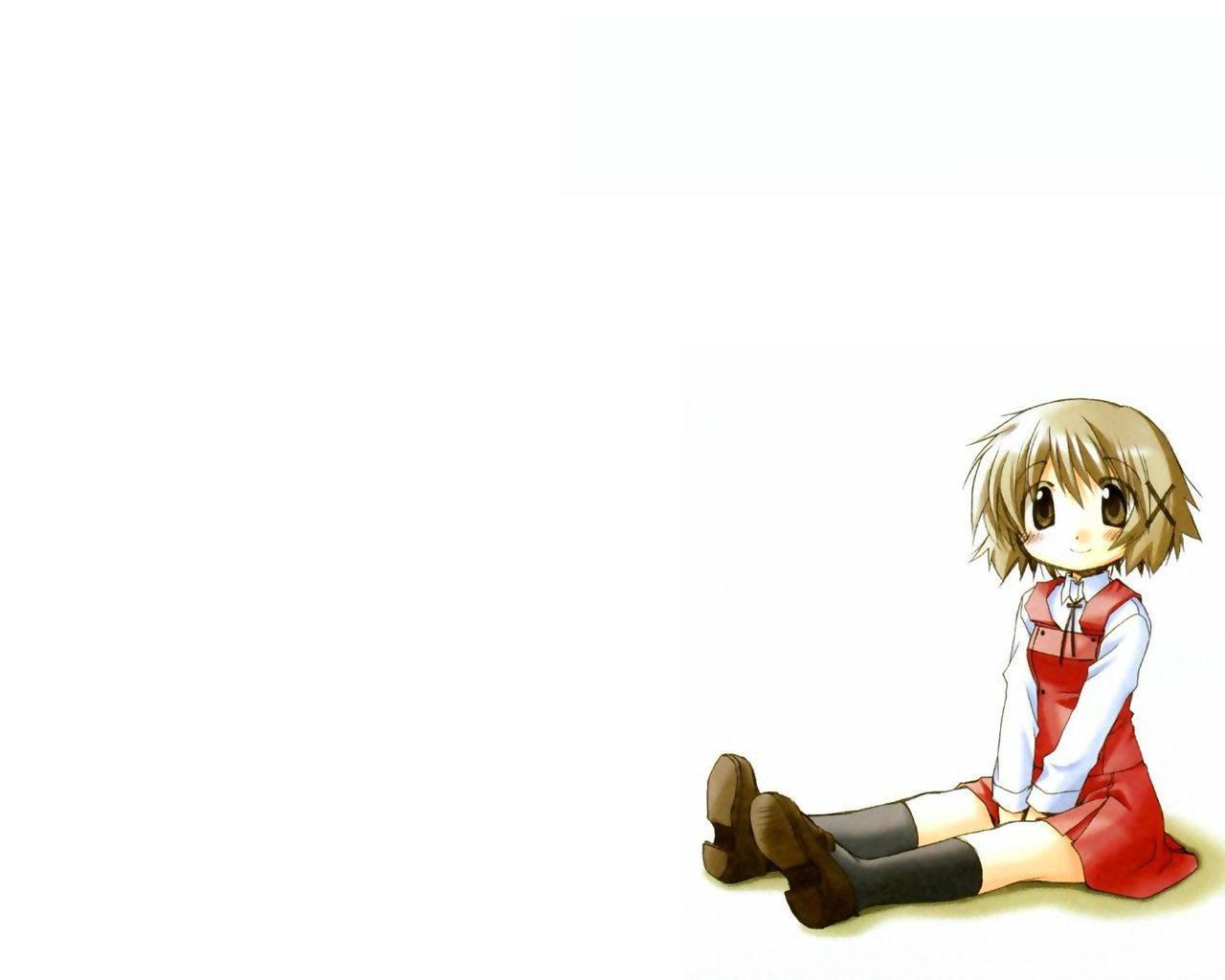 Cute Anime Girl Sitting On Floor — 1280x1024 wallpaper