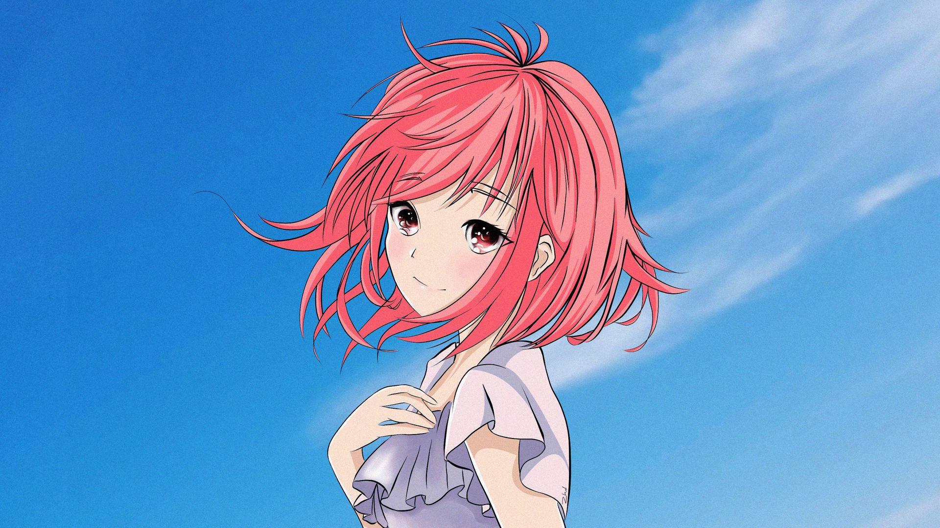 Cute Anime Girl With Pink Hair — 1920x1080 wallpaper