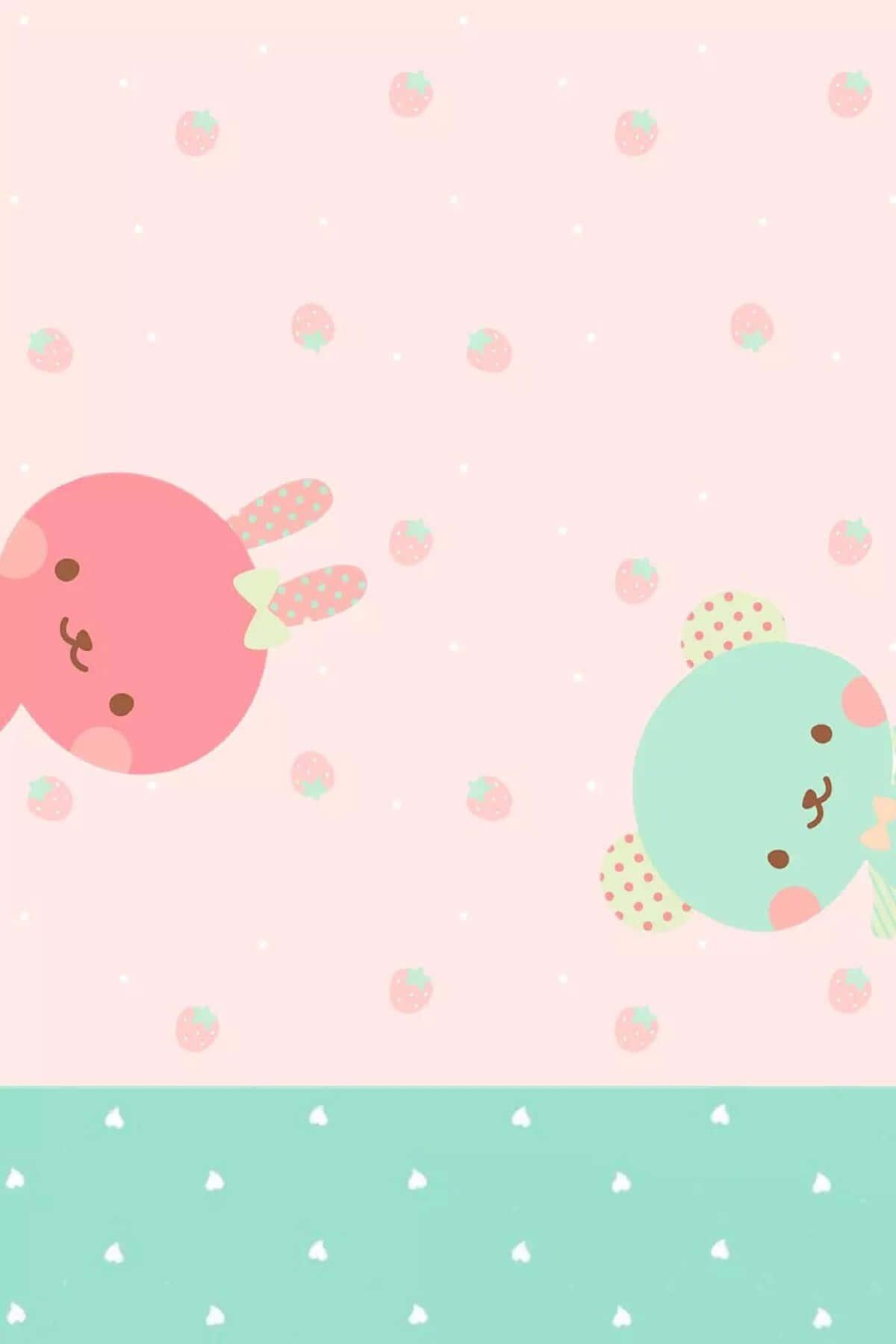 Cute Background With Red And Green Bunnies — 1200x1800 wallpaper