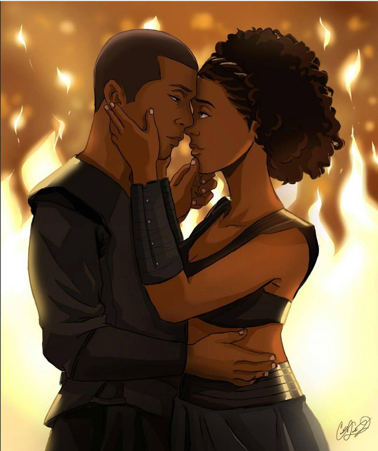 Cute Black Cartoon Couple — 1438x1713 wallpaper