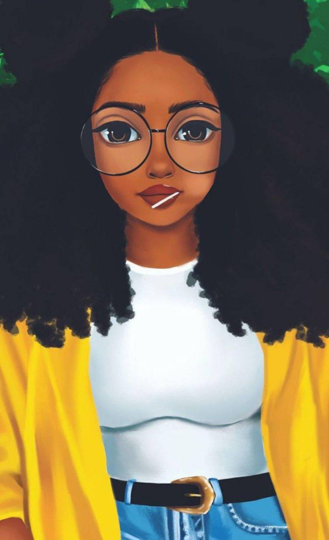 Cute Black Girl Art Tasting Lollipop — 1080x1772 wallpaper
