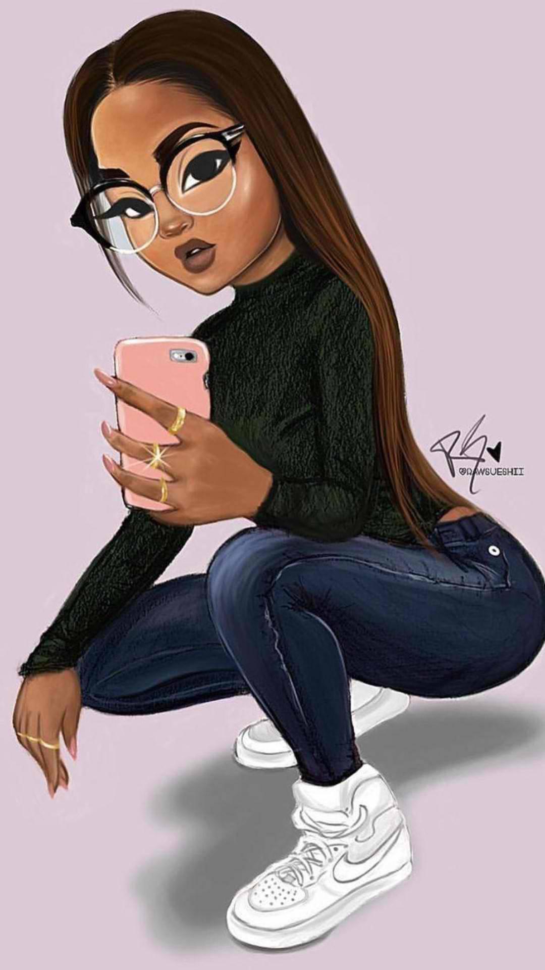 Cute Black Hair Mirror Selfie — 1080x1920 wallpaper