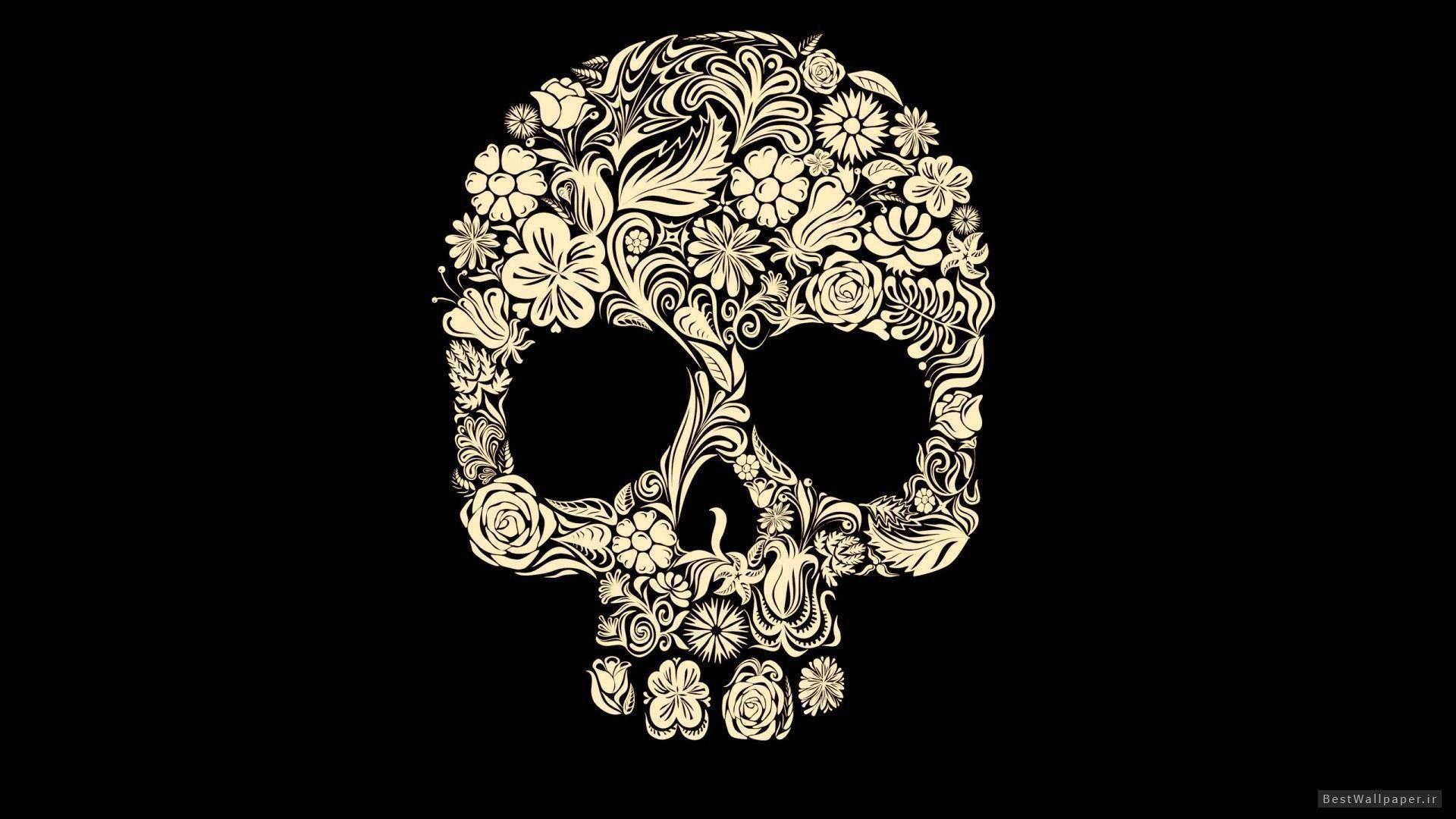 Cute Black Skull Mandala — 1920x1080 wallpaper