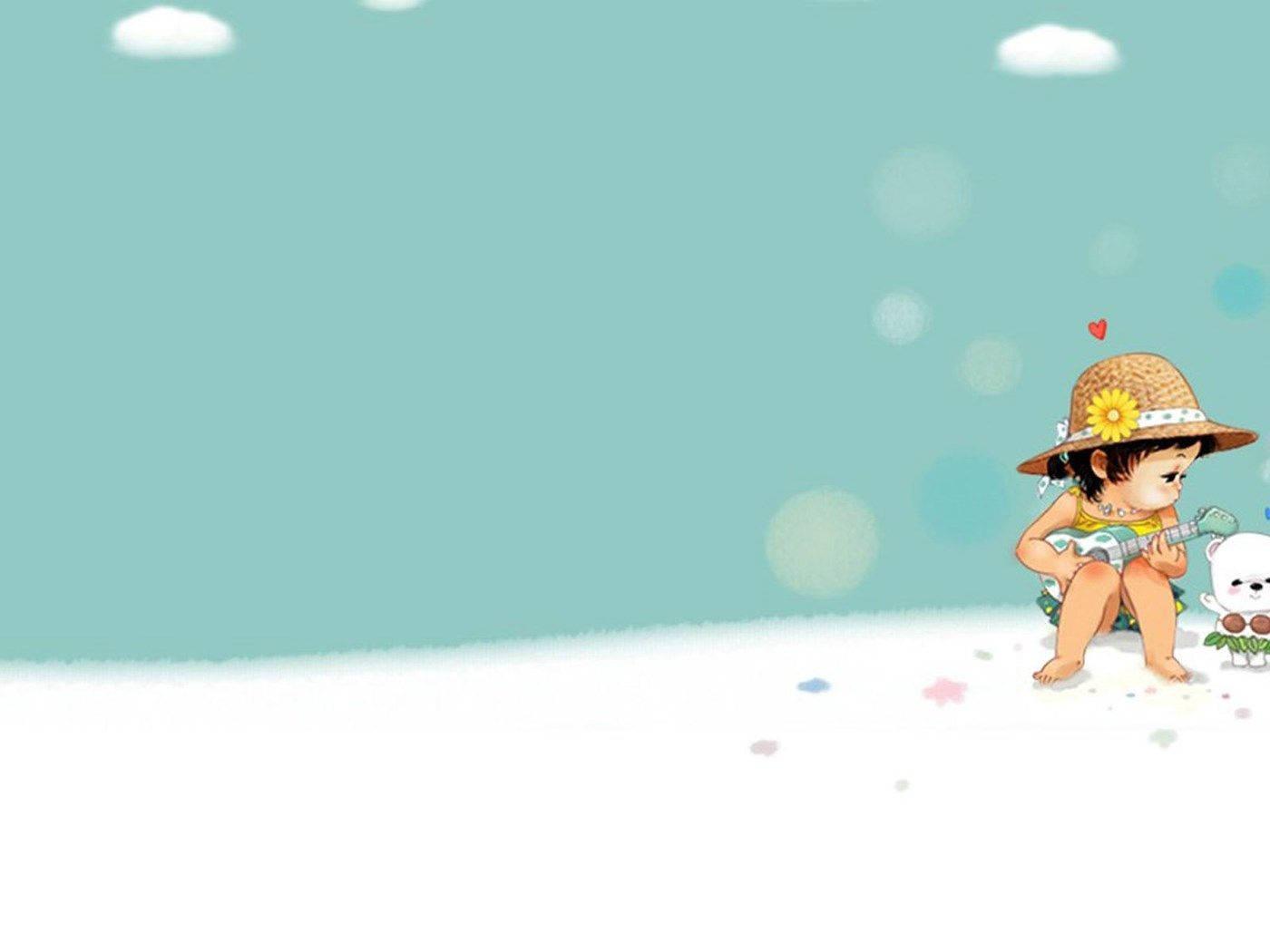 Cute Boy Cartoon Daydreaming — 1400x1050 wallpaper