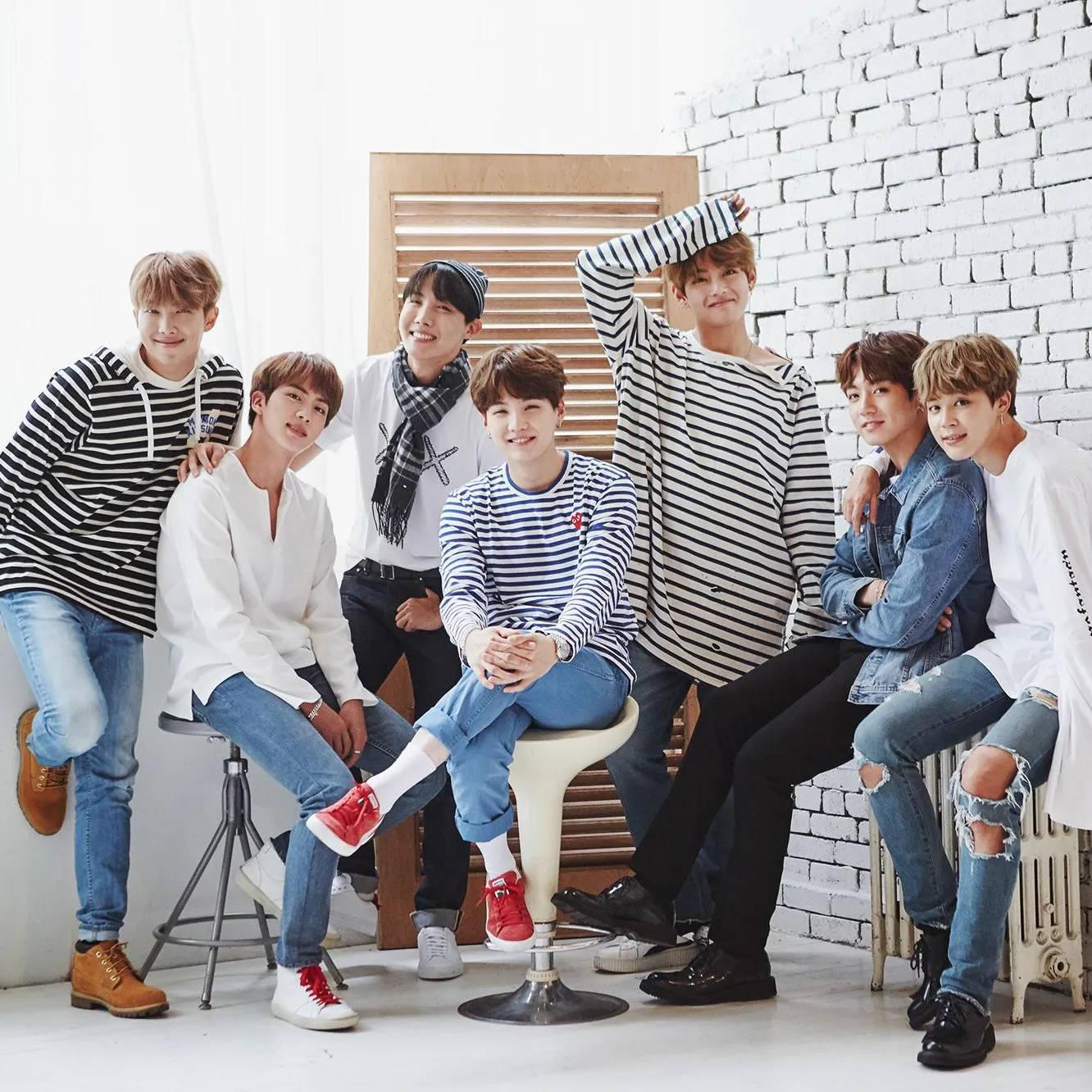 Cute BTS Group Posing Together By The Cabin — 1332x1332 wallpaper
