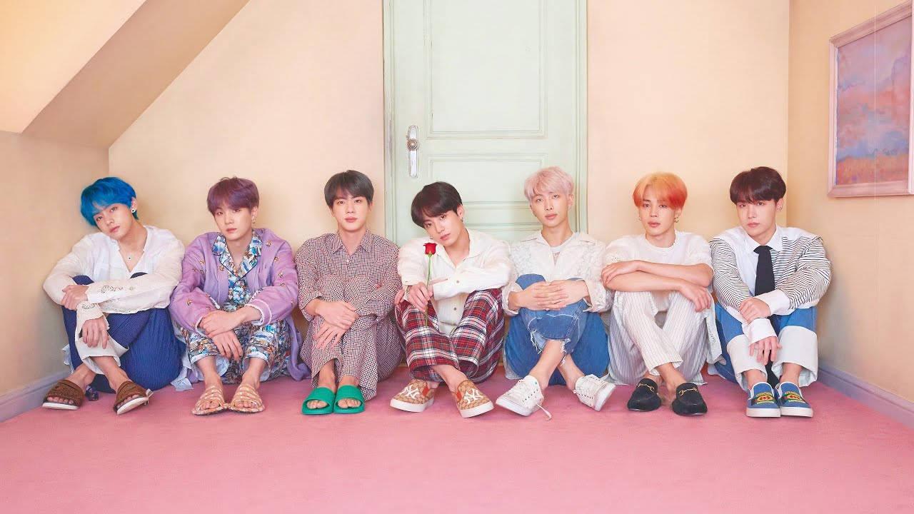 Cute BTS Group Sitting Together On The Attic — 1280x720 wallpaper