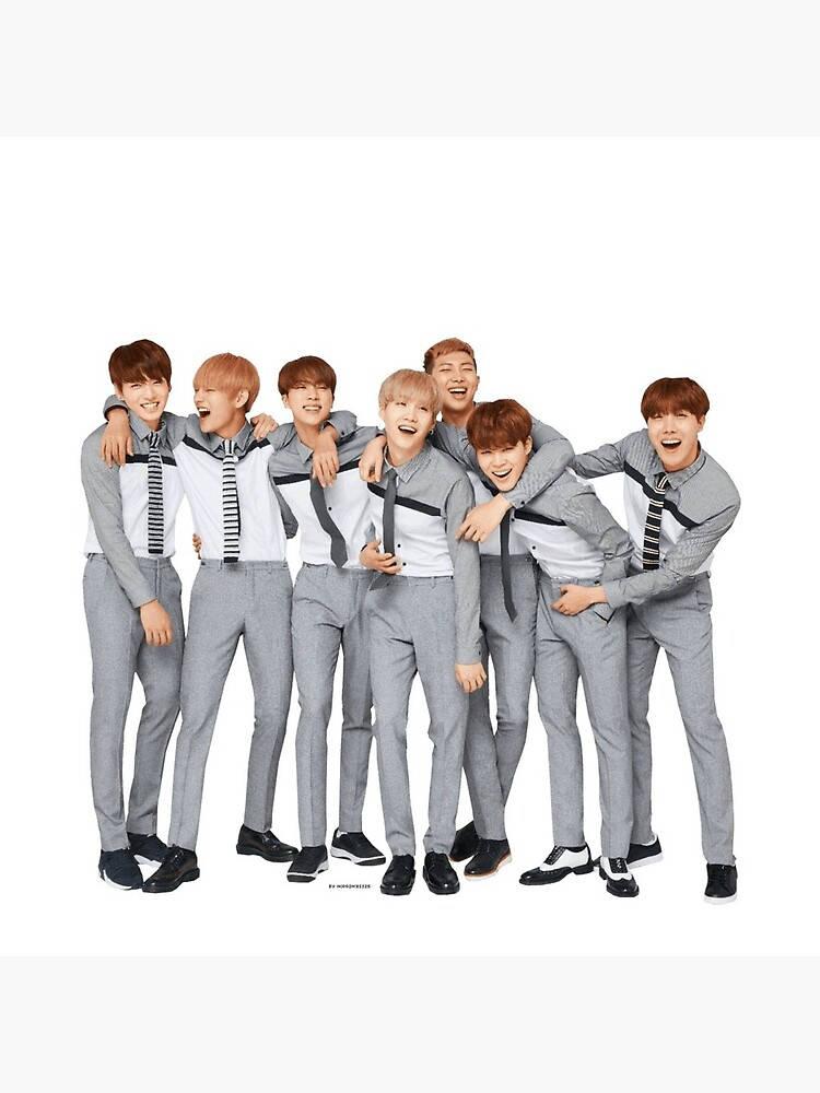 Cute BTS Group Wears Grey Polo And Slacks — 750x1000 wallpaper