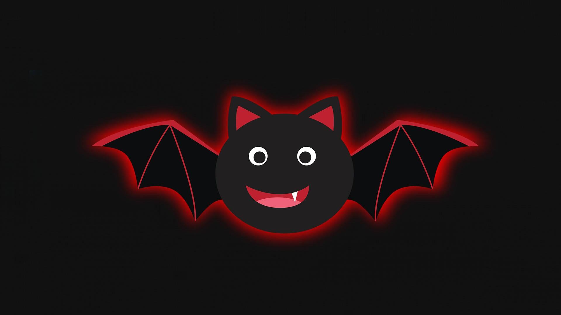 Cute Cartoon Black Bat Laptop — 1920x1080 wallpaper
