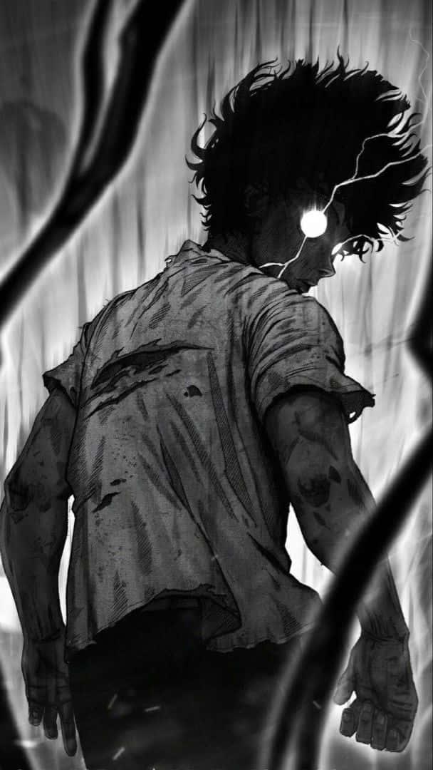 Cute Dark Anime Boy Black And White — 608x1080 wallpaper