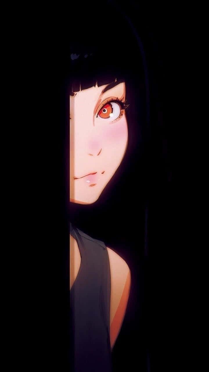 Cute Dark Anime Girl Hiding — 720x1280 wallpaper